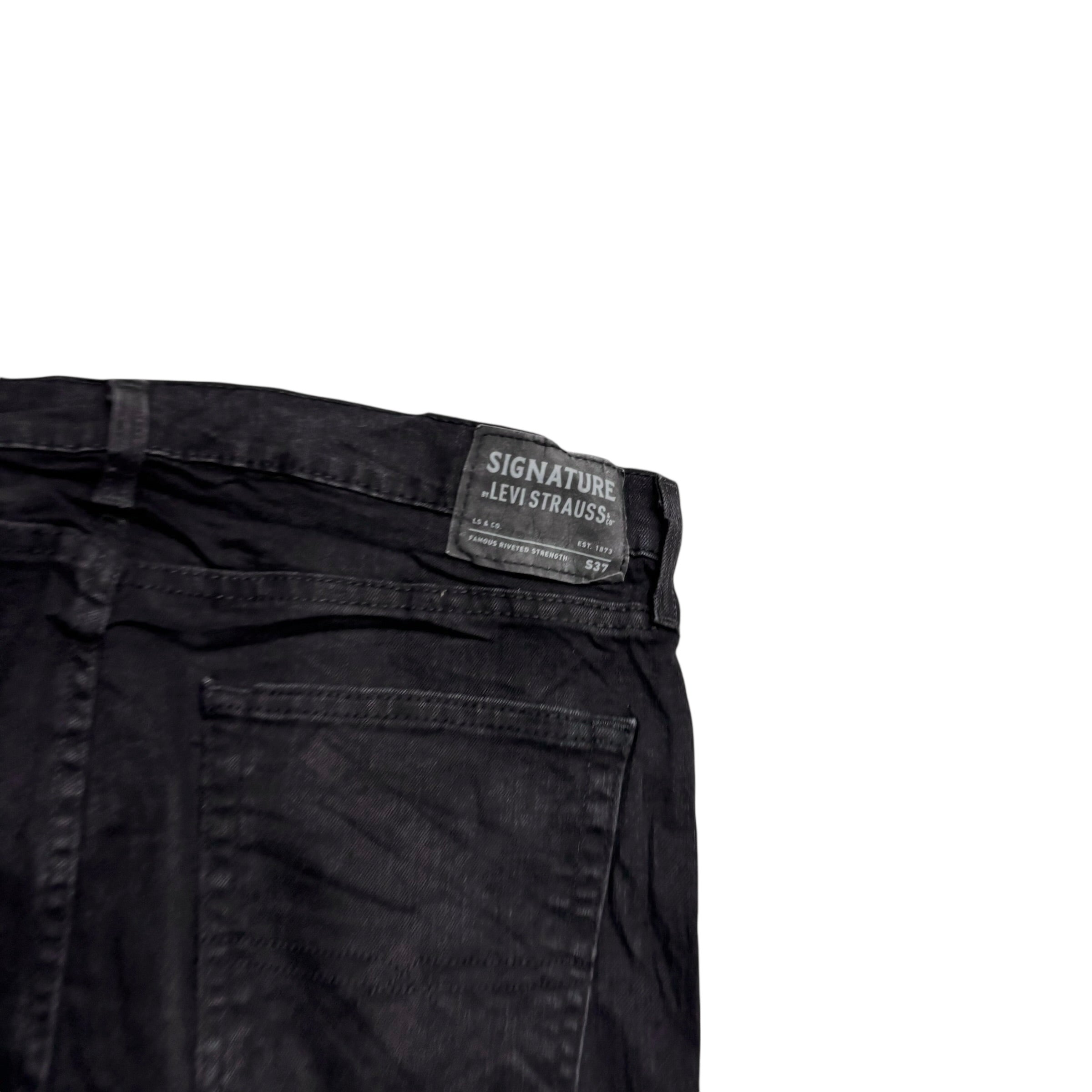 Levis Signature Jeans W36 L30 Mens Black Slim Fit Stretch Denim (E)