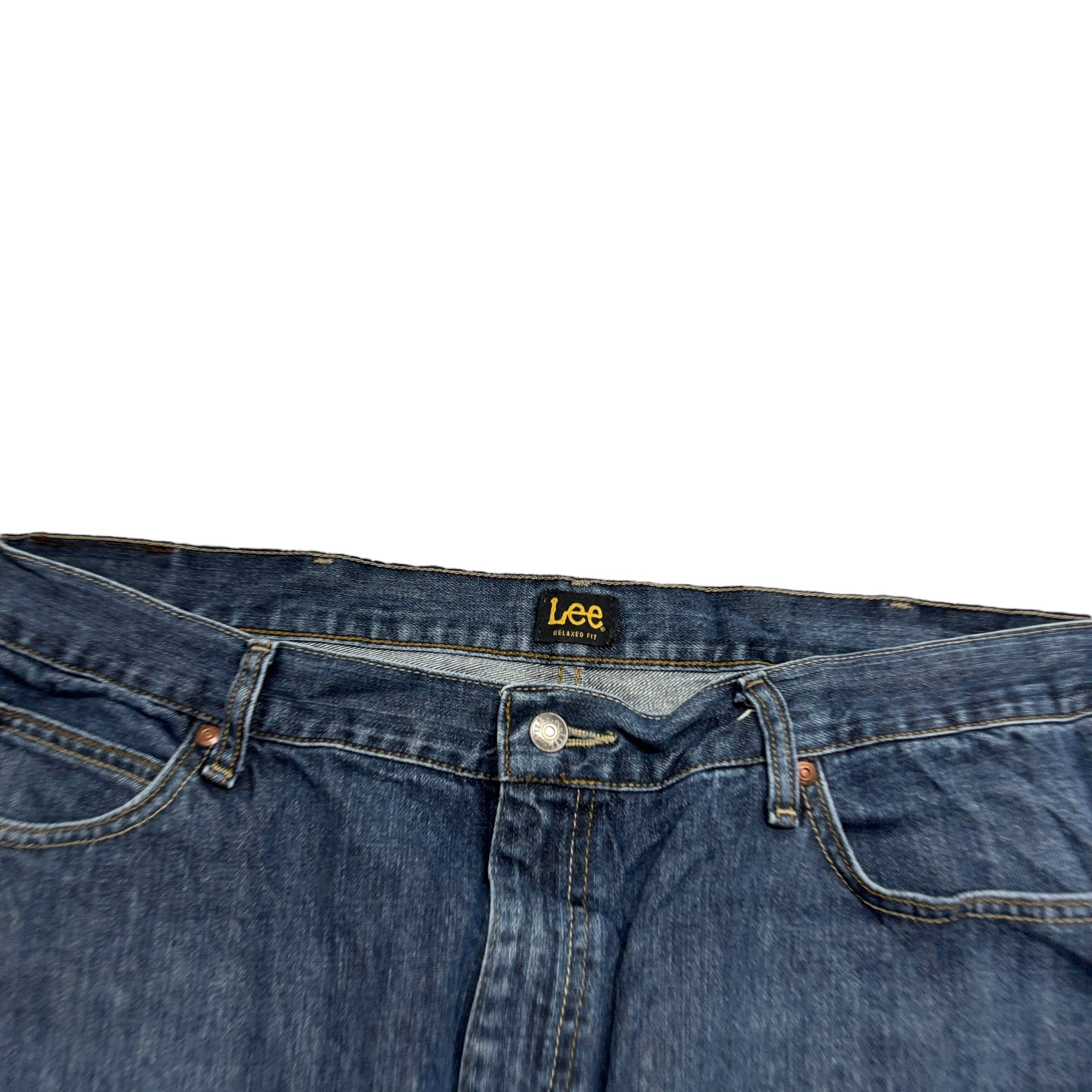 Lee Jeans W42 L32 Mens Dark Blue Relaxed Straight Fit Vintage Denim (E)