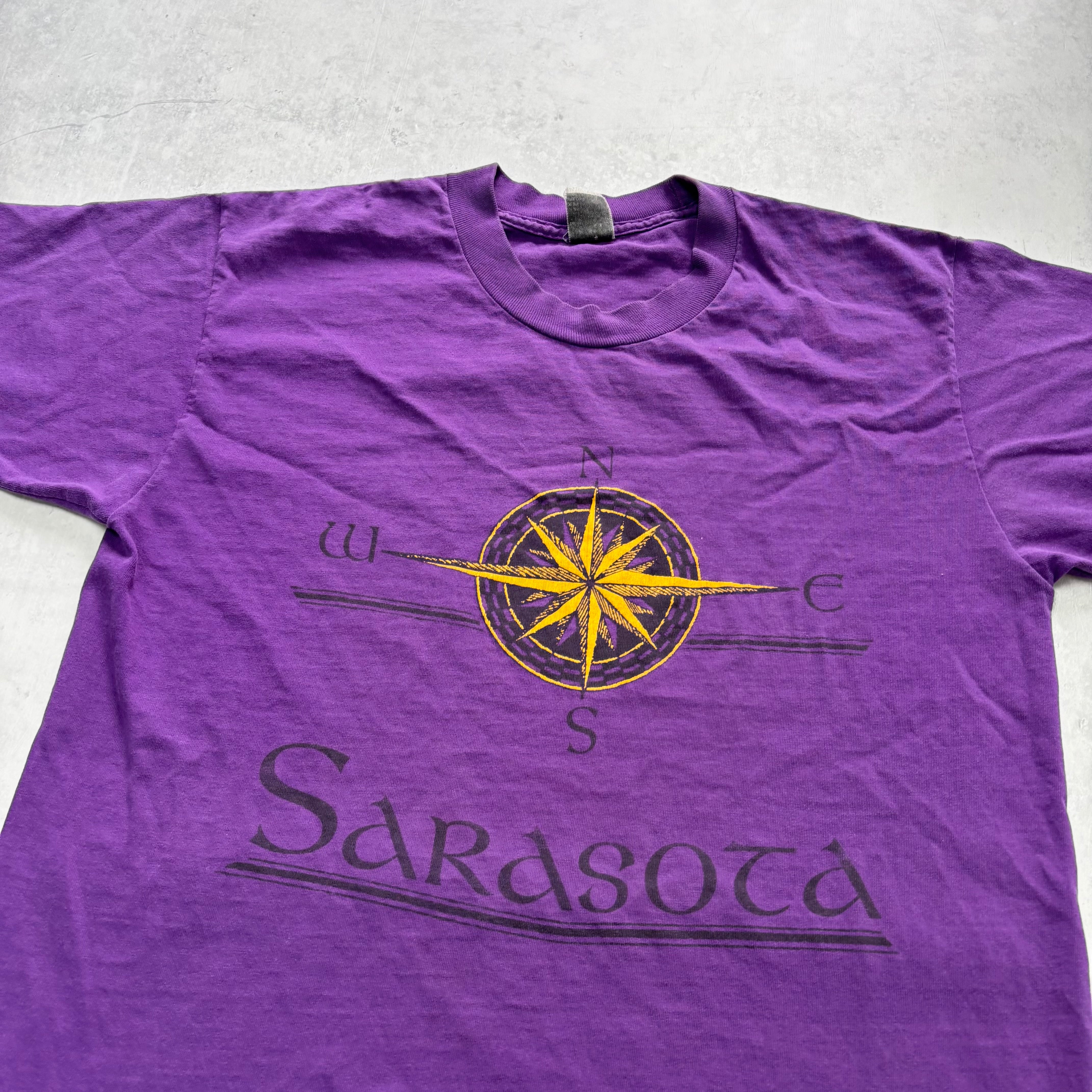 Vintage T Shirt Mens Medium Purple Single Stitch Graphic Print 90s Wine