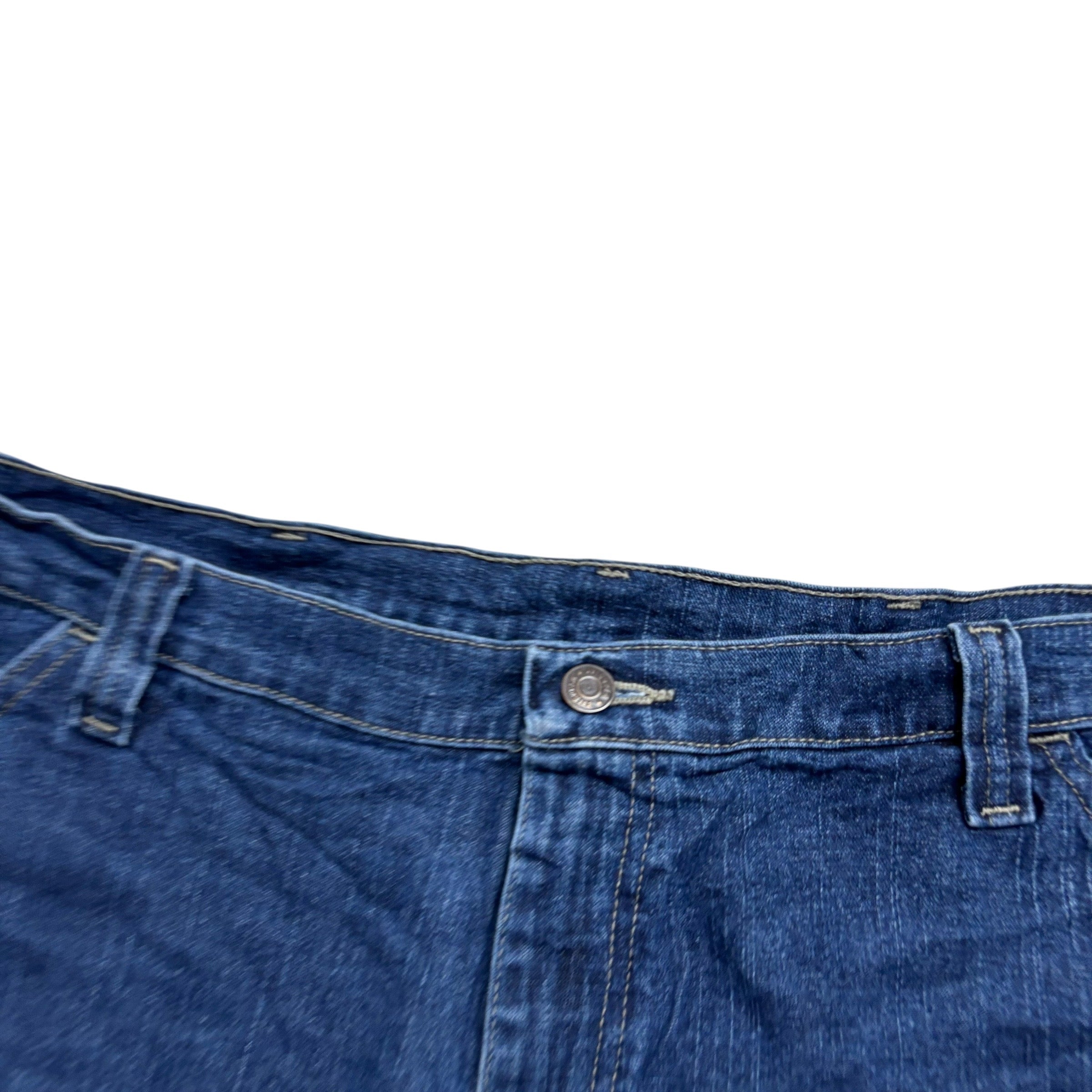 Wrangler Baggy Jorts W36 Mens Dark Blue Denim Shorts Relax Carpenter Stretch (E)