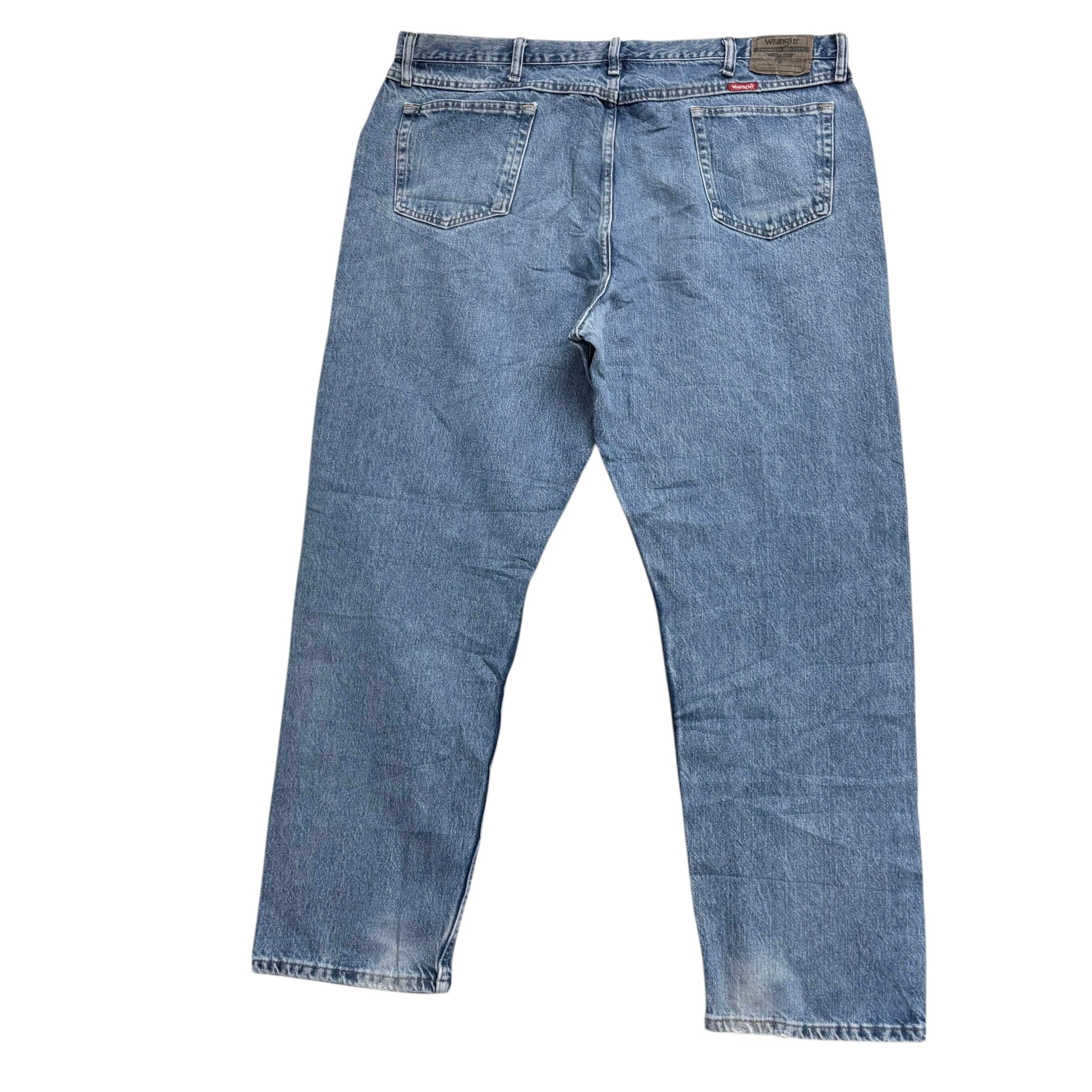 Wrangler Jeans W44 L32 Mens Light Blue Relaxed Straight Fit Denim