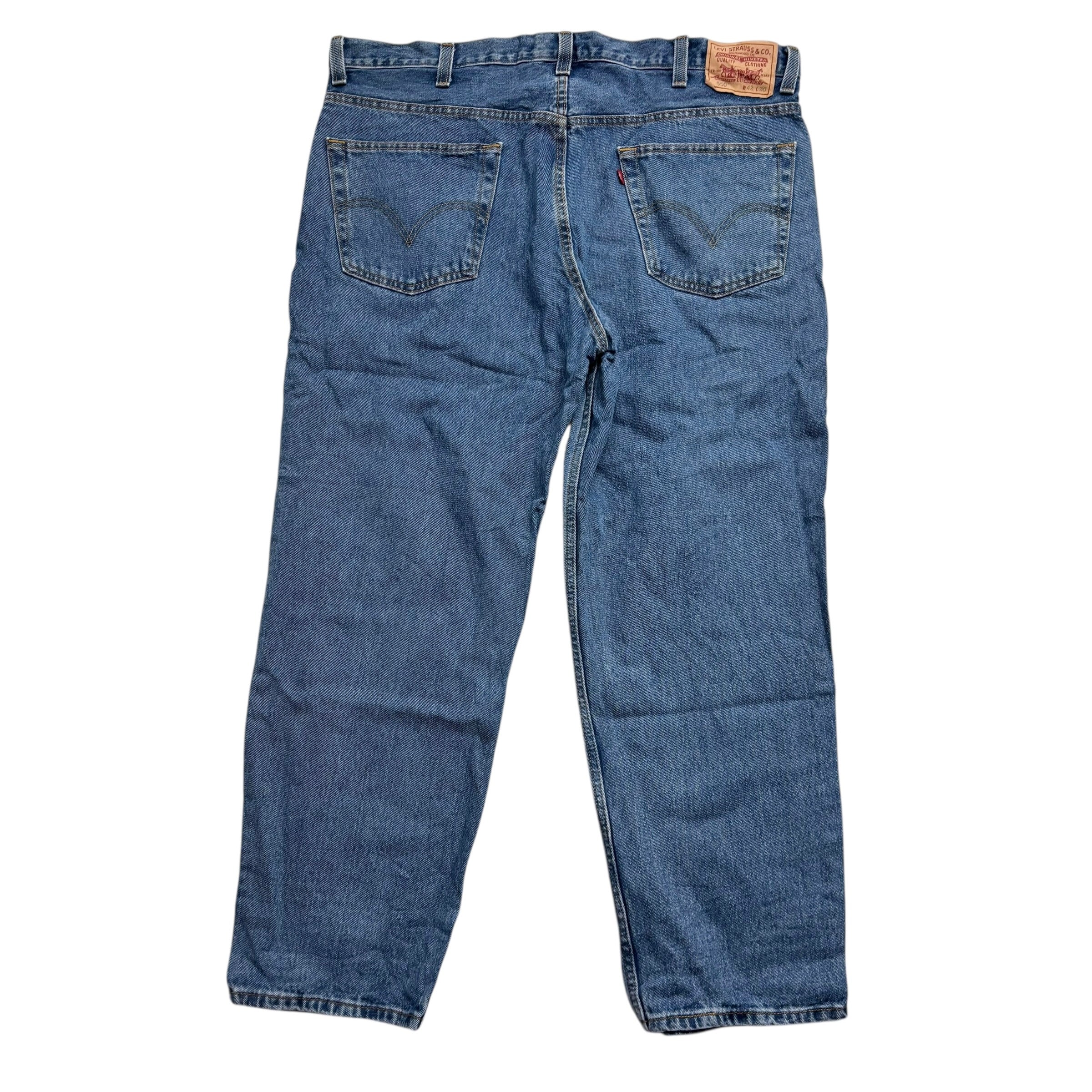 Levis 550 Jeans W42 L30 Mens Mid Blue Baggy Relaxed Straight Vintage Denim (E)