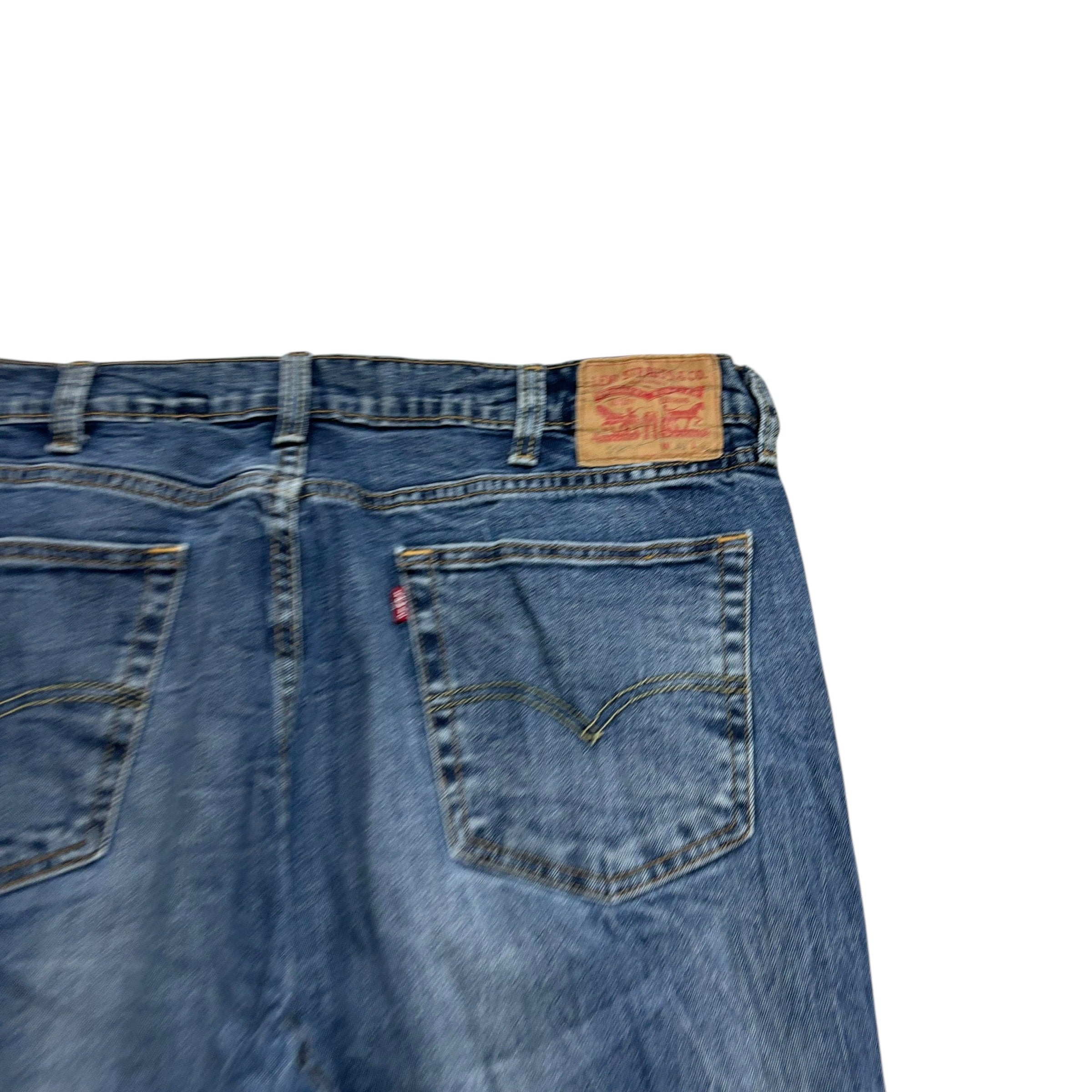 Levis 541 Jeans W40 L32 Mens Mid Blue Athletic Tapered Fit Stretch Denim (E)