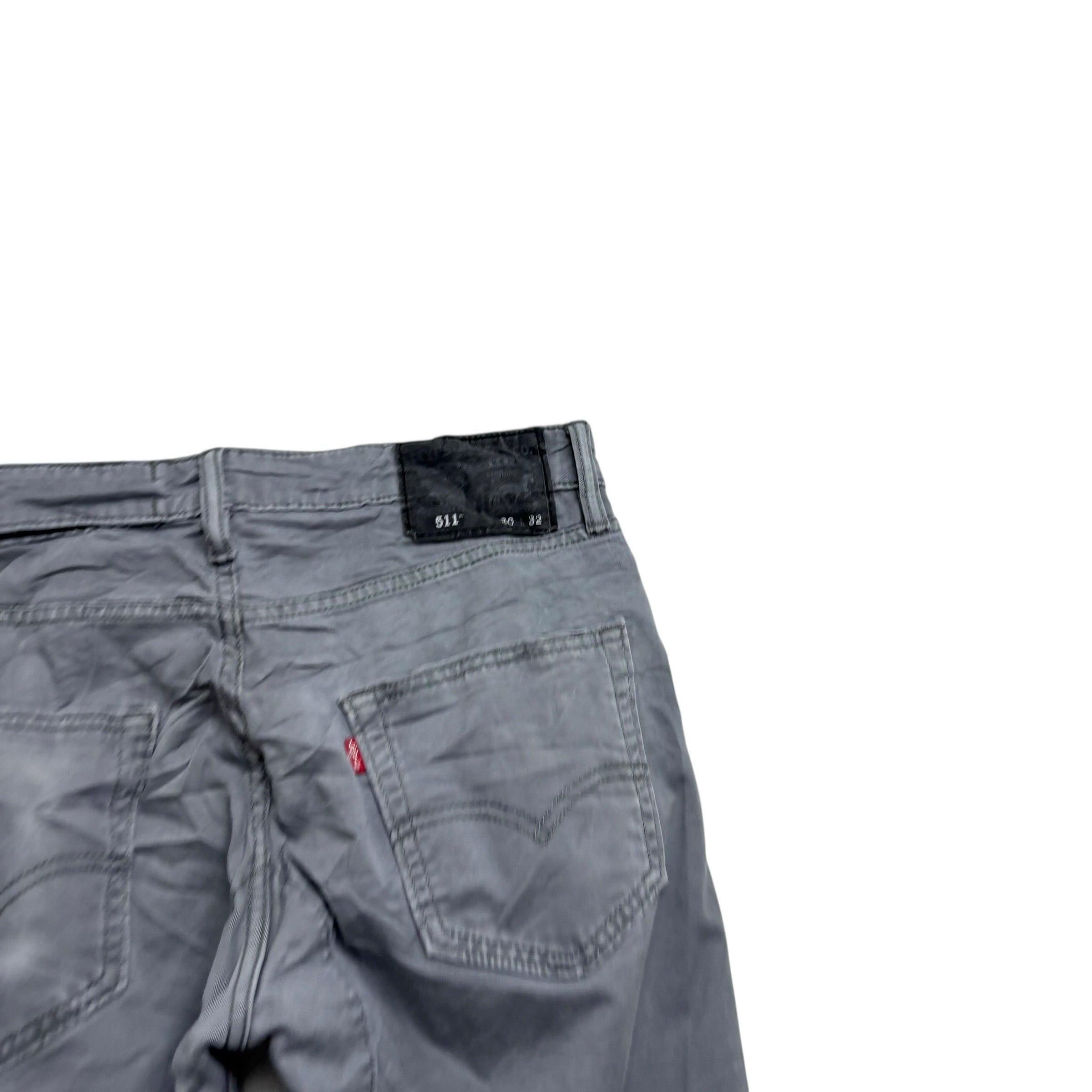 Levis 511 Commuter Trousers W29 L31 Mens Grey Slim Fit Stretch Pants