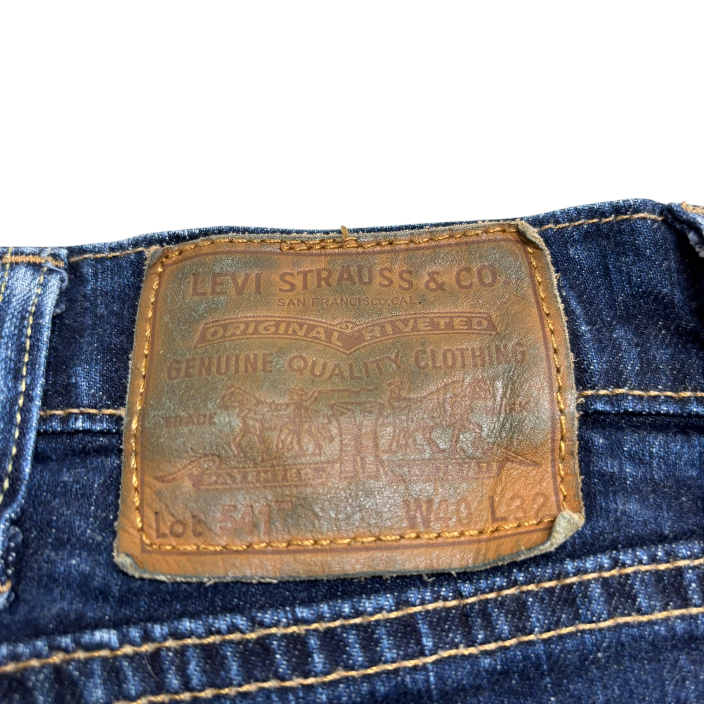 Levis 541 Jeans W40 L31 Mens Dark Blue Athletic Taper Fit Stretch Premium Denim