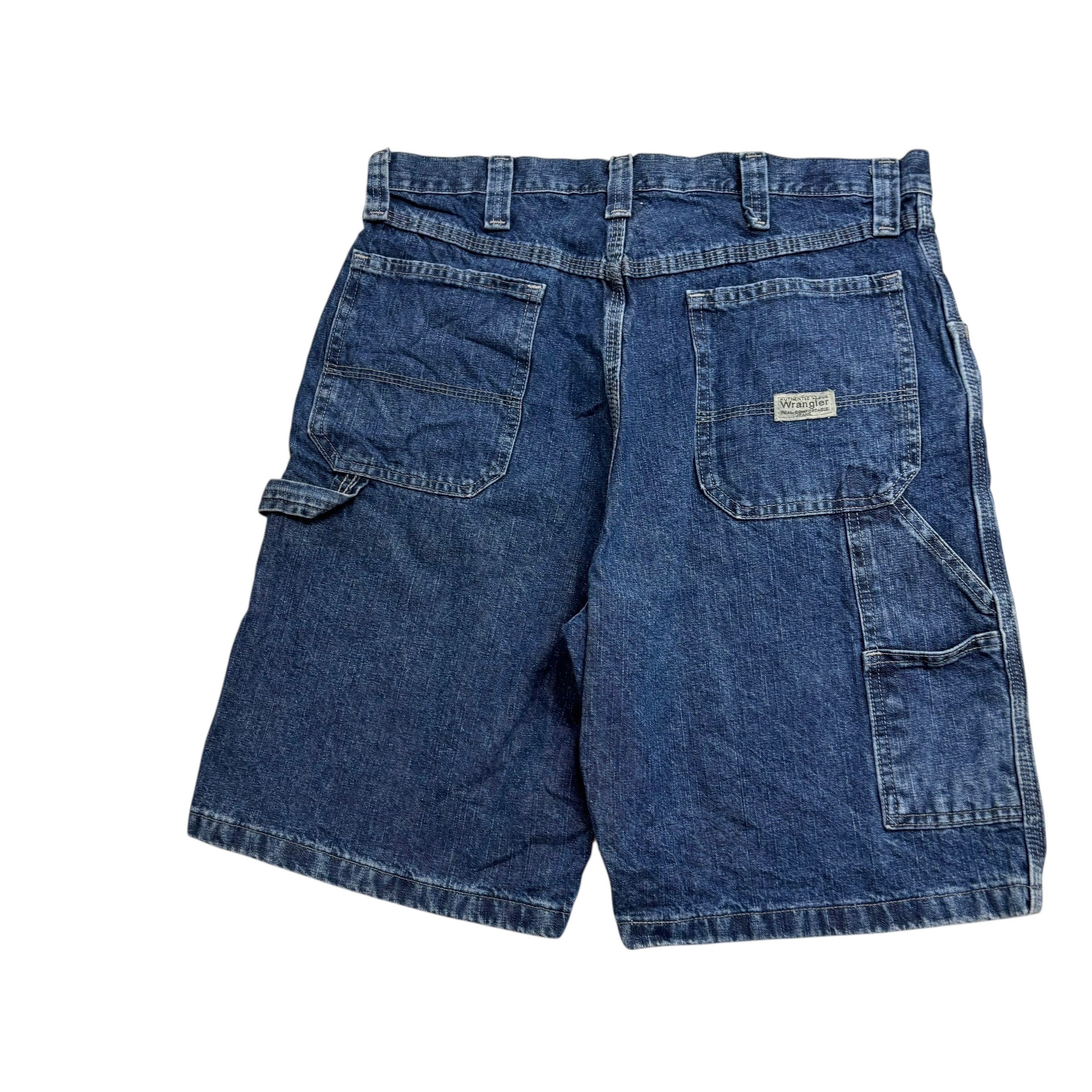 Wrangler Baggy Jorts W34 Mens Mid Blue Carpenter Denim Shorts Relaxed Fit