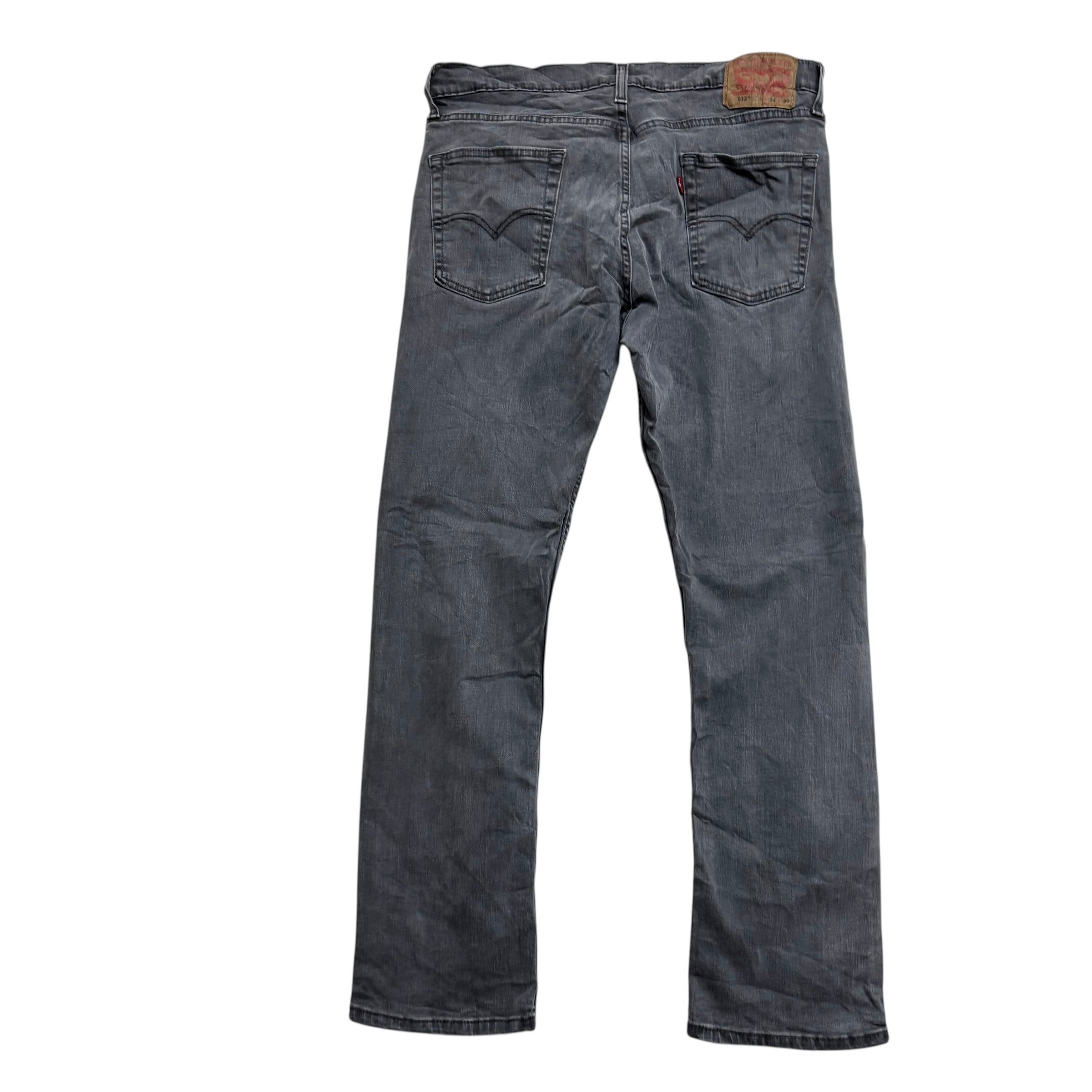 Levis 513 Jeans W34 L30 Mens Grey Slim Straight Fit Stretch Denim