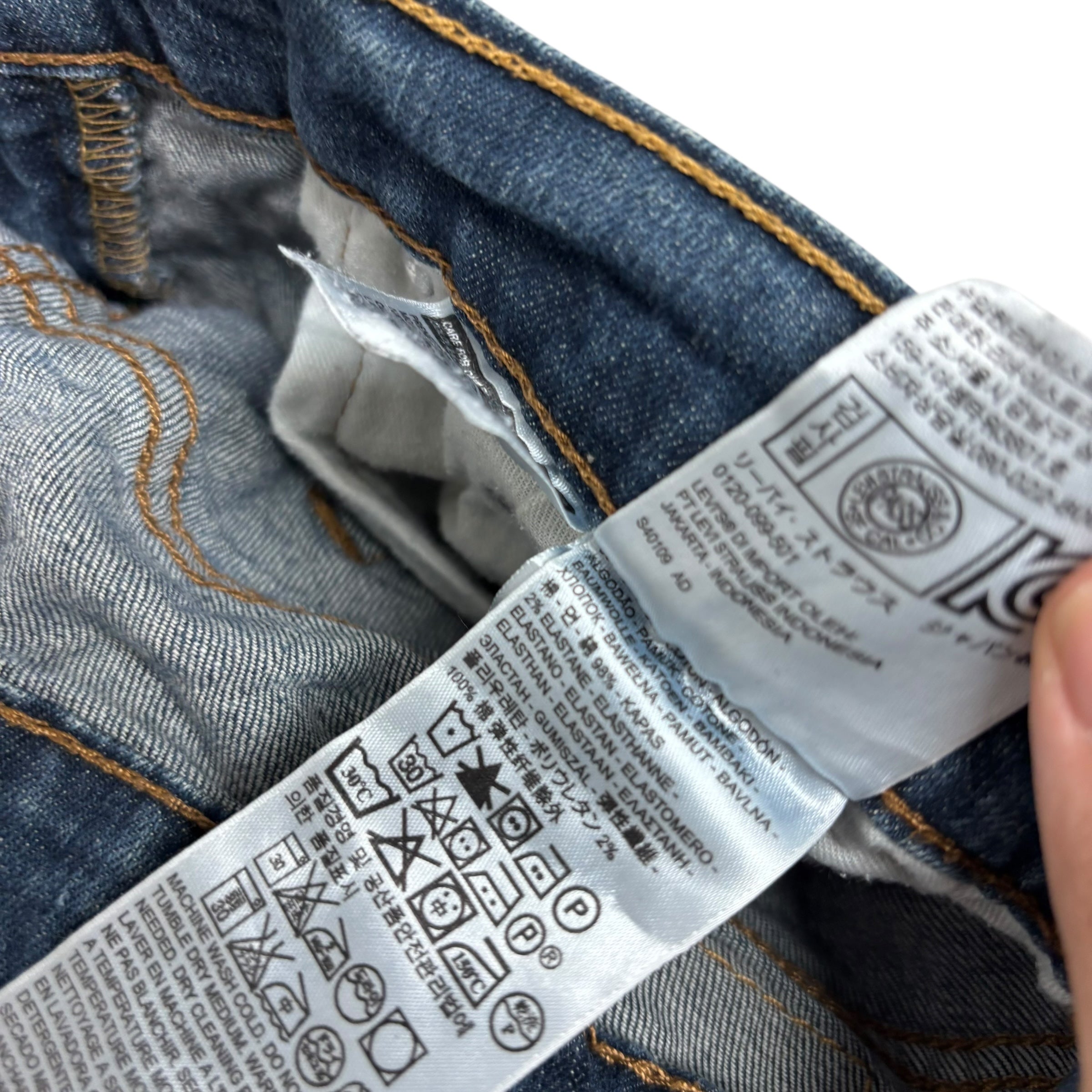 Levis 514 Jeans W32 L30 Mens Dark Blue Regular Straight Fit Stretch Denim (F)