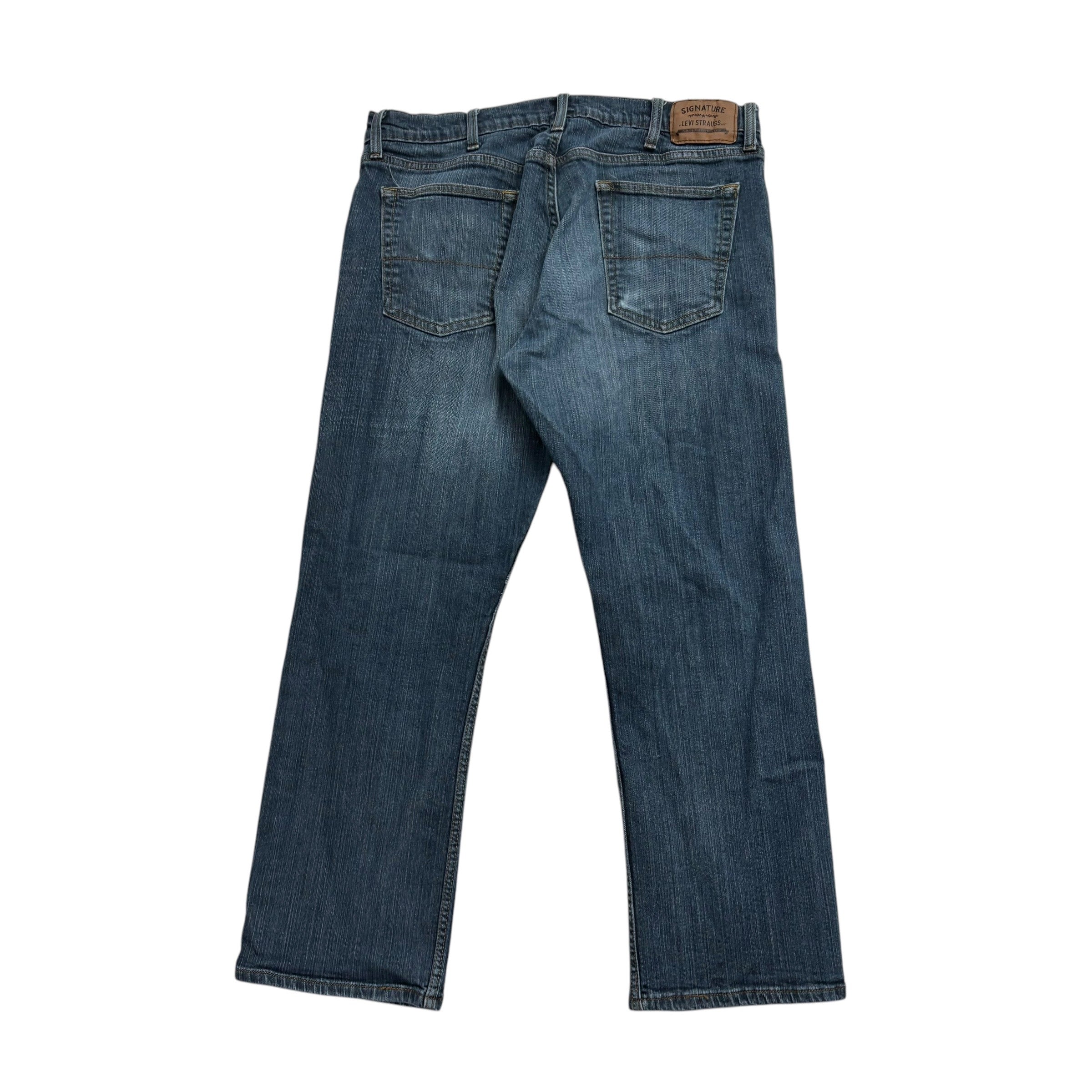 Levis Signature Jeans W36 L29 Mens Dark Blue Regular Straight Fit Stretch Denim