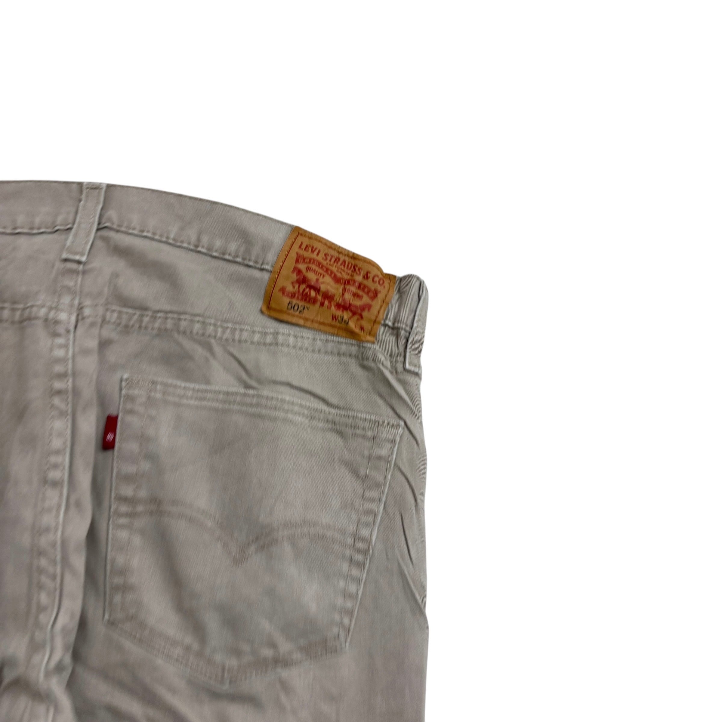 Levis 502 Jeans W35 L28 Mens Stone Regular Tapered Fit Stretch Denim (E)