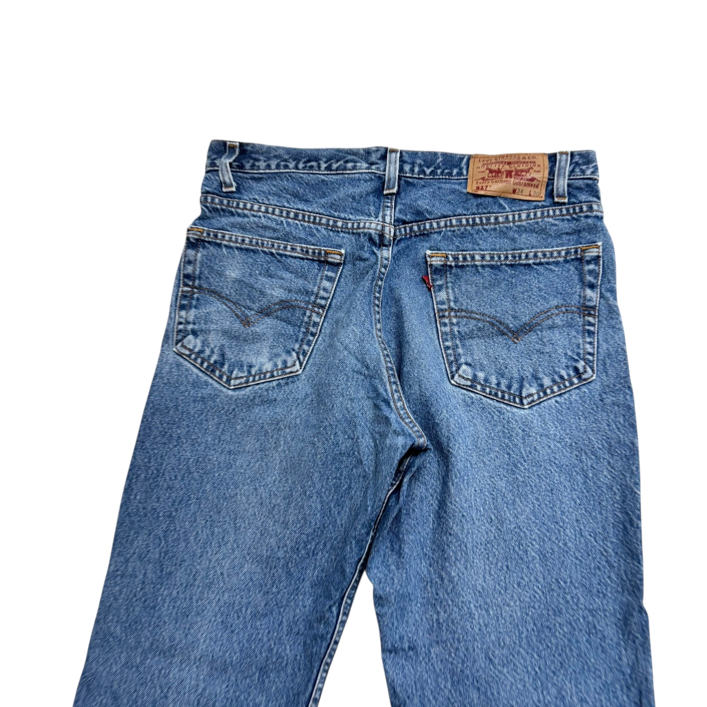 Levis 517 Jeans W33 L30 Mens Mid Blue Regular Bootcut Fit Vintage Denim (E)