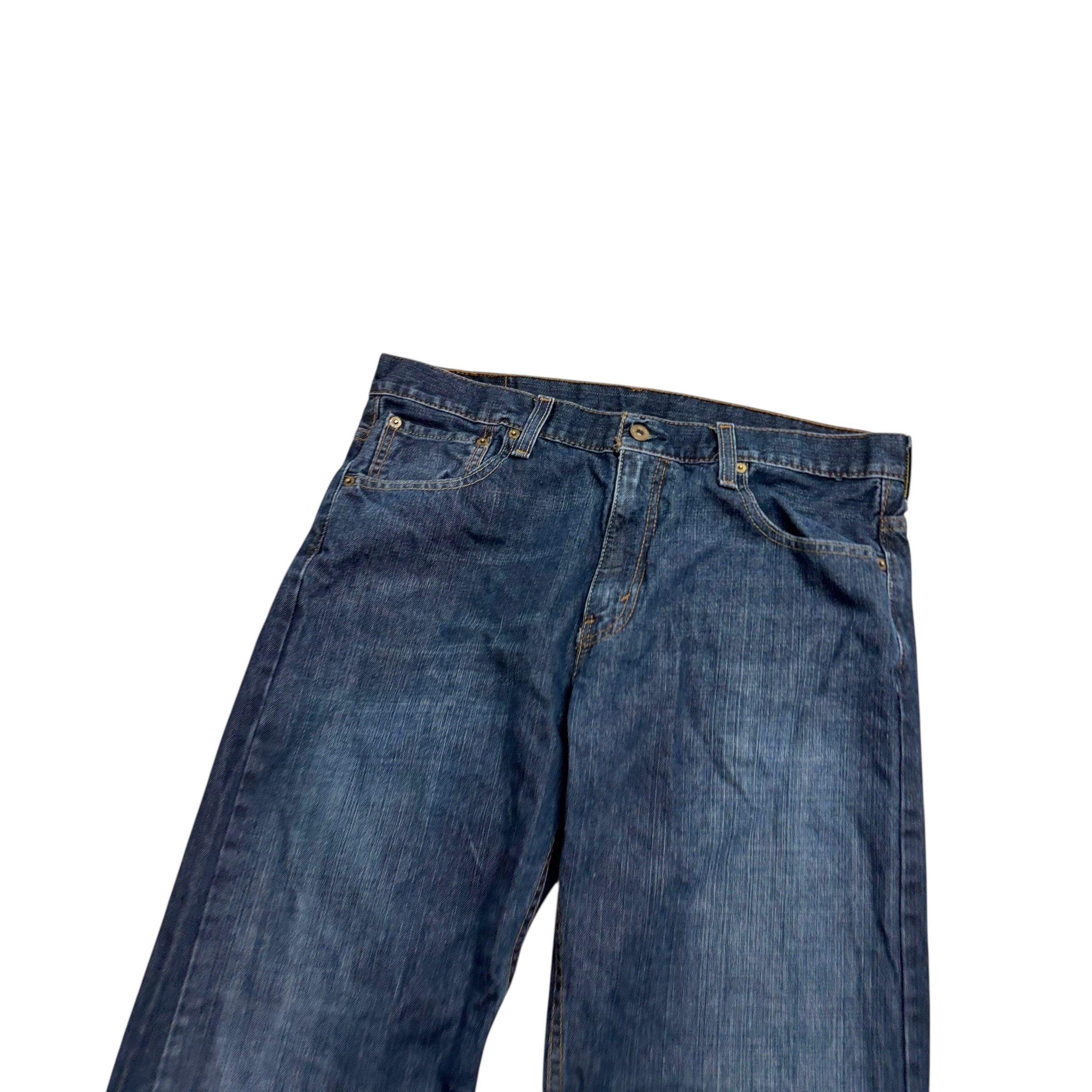 Levis 569 Jeans W33 L32 Mens Dark Blue Baggy Relaxed Straight Fit Denim (E)