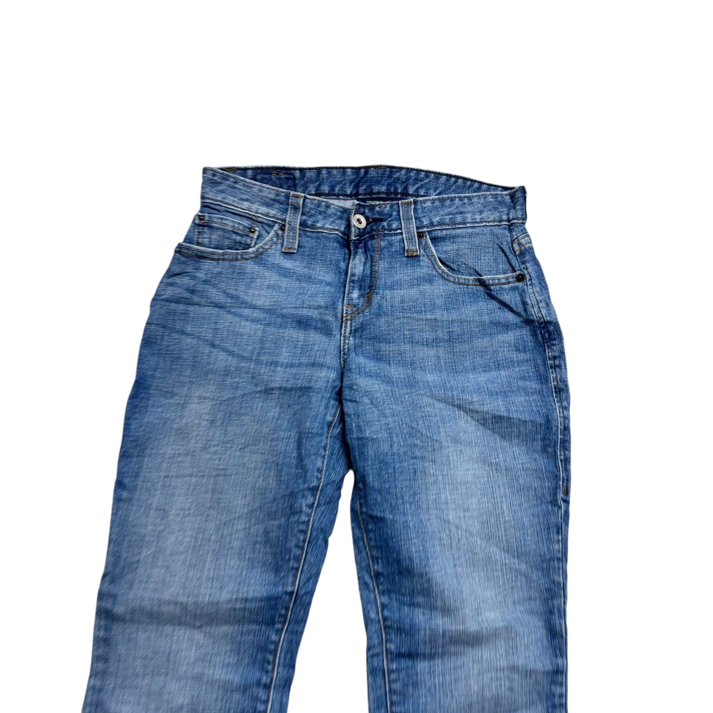 Levis 552 Jeans W26 L28 Womens Mid Rise Straight Mid Blue Stretch Denim (E)