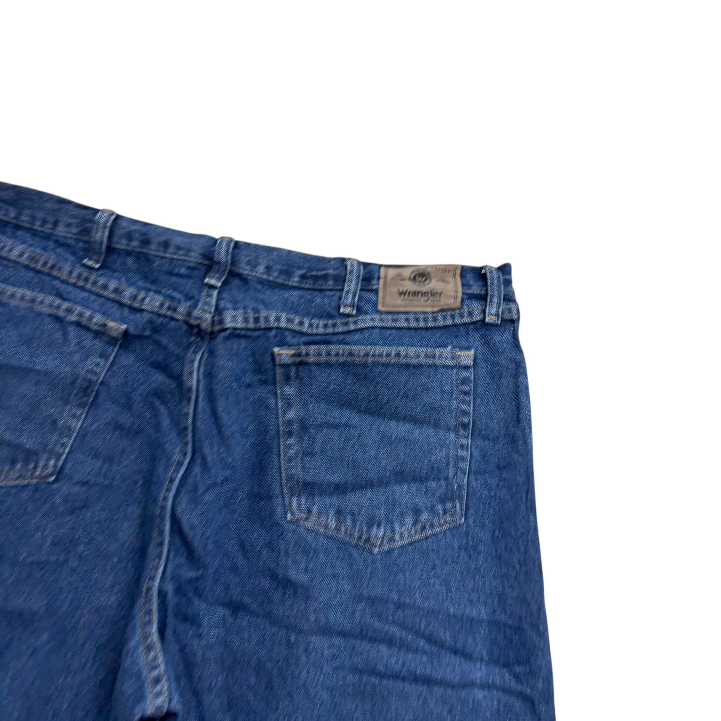 Wrangler Jeans W38 L28 Mens Dark Blue Relaxed Straight Fit Vintage Denim (E)