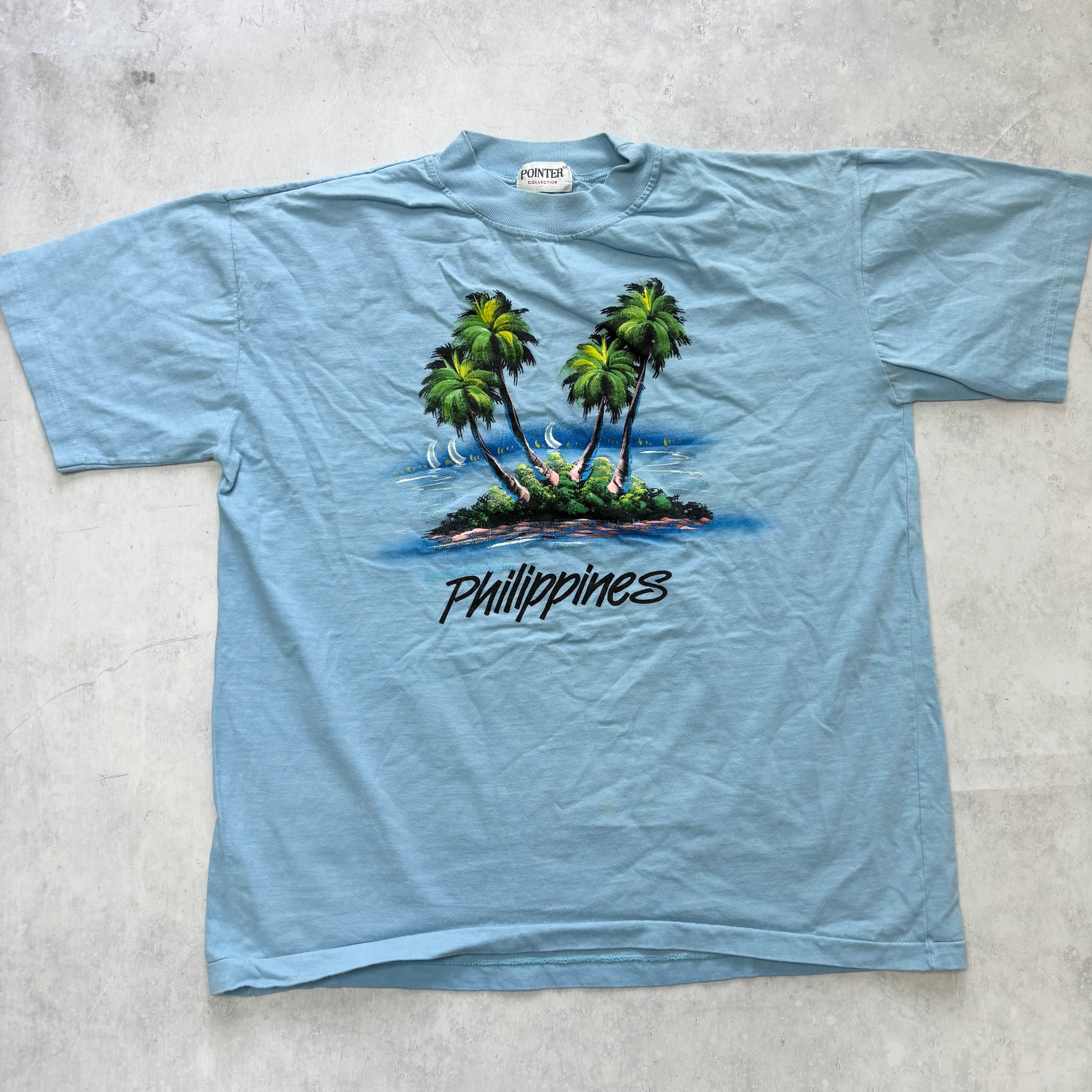 Vintage T Shirt Mens Small Blue Single Stitch Graphic Print 90s Tourist (E)