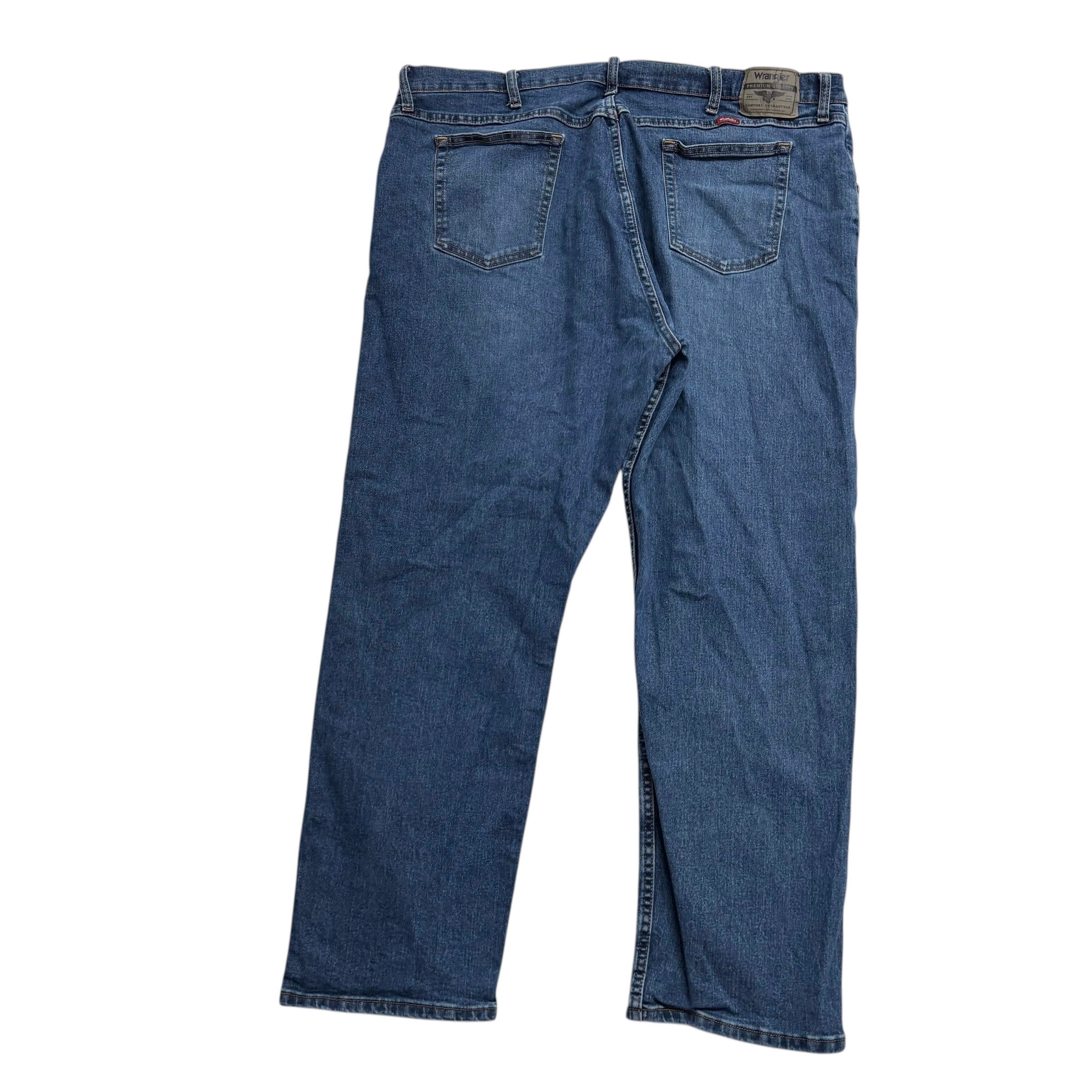 Wrangler Jeans W44 L30 Mens Mid Blue Relaxed Straight Fit Stretch Denim (E)