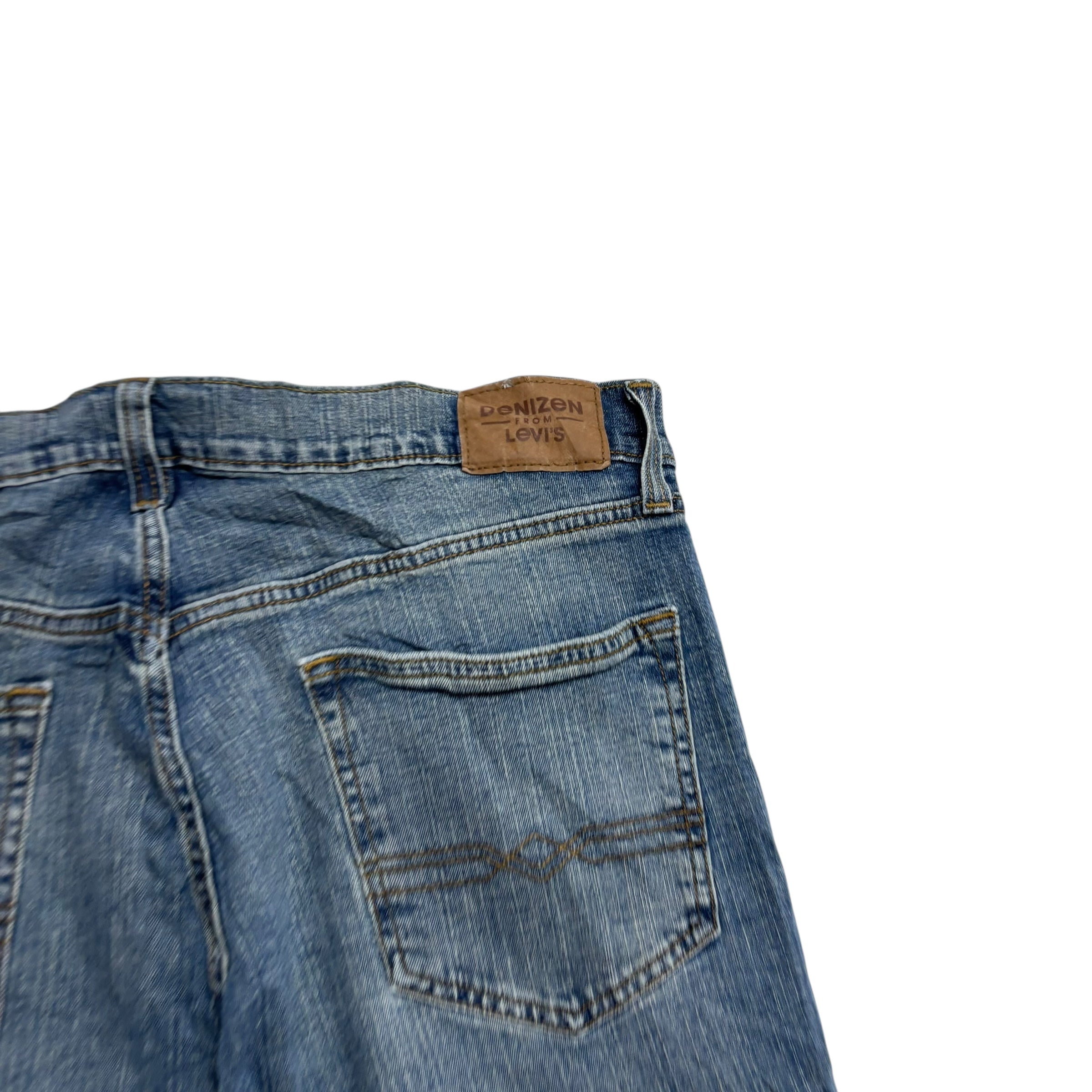 Levis Denizen Jeans W33 L30 Mens Mid Blue Relaxed Straight Fit Stretch Denim (E)