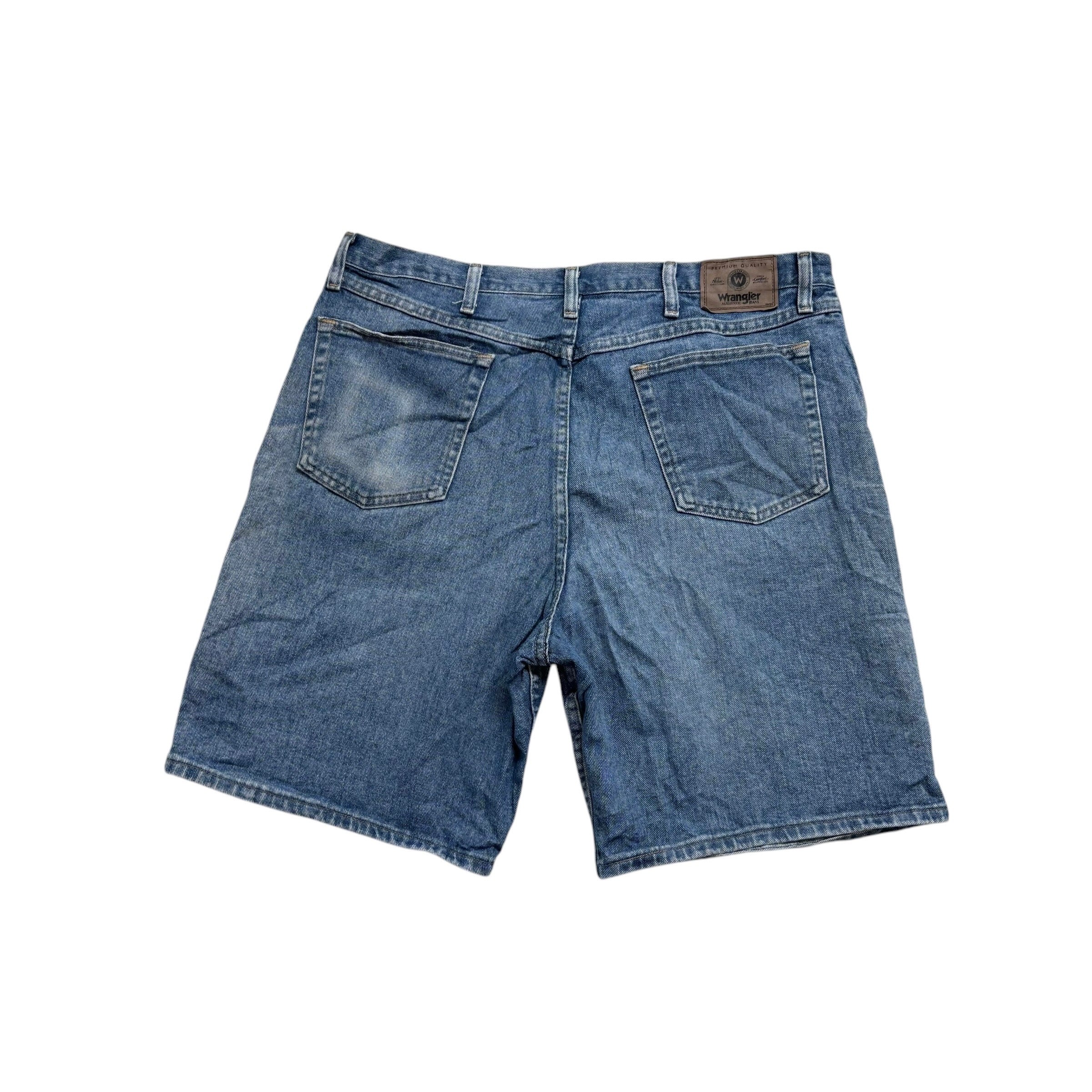Vintage Wrangler Jorts W38 Mens Denim Shorts Light Blue Baggy Relaxed Fit (F)