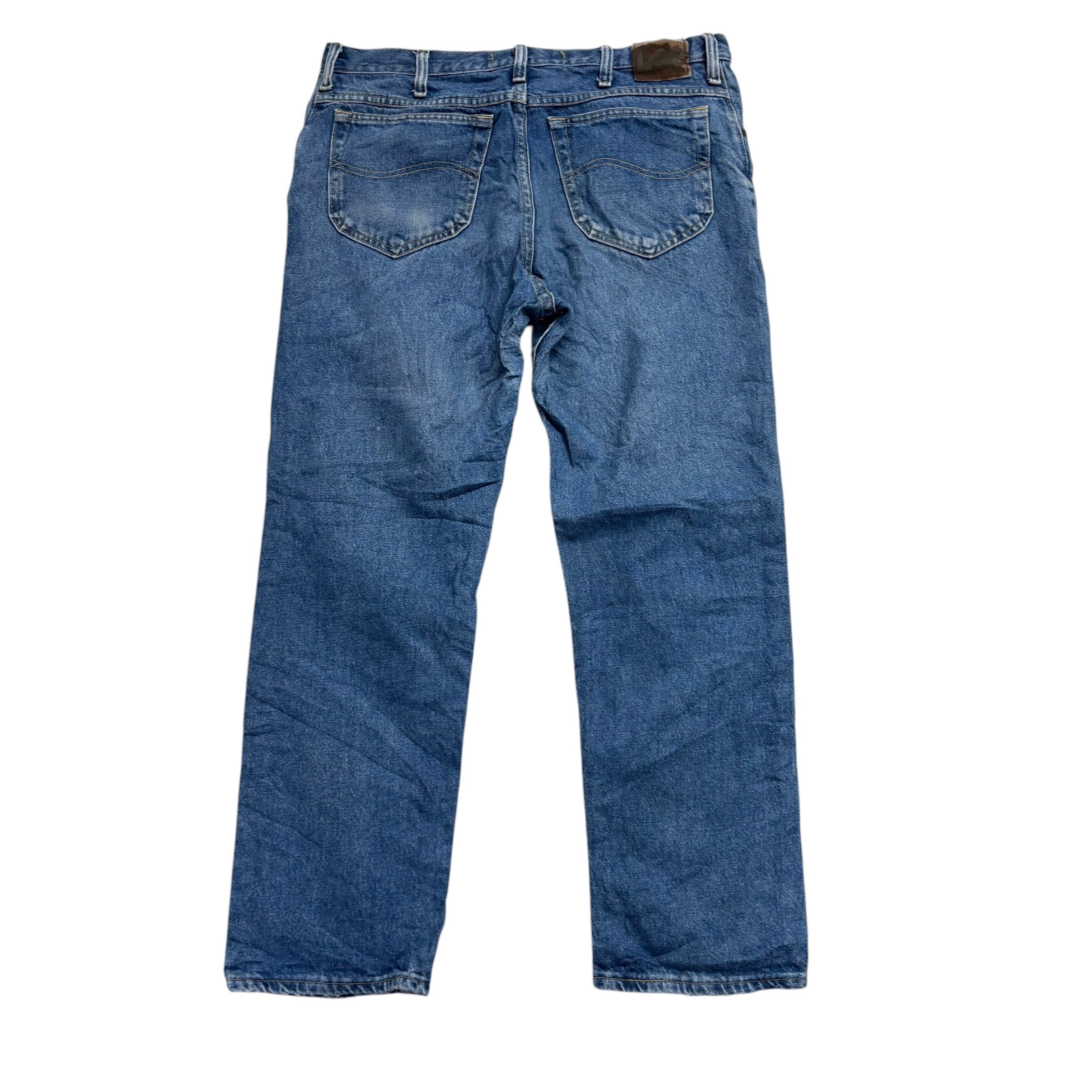 Lee Jeans W36 L30 Mens Mid Blue Regular Straight Fit Vintage Denim