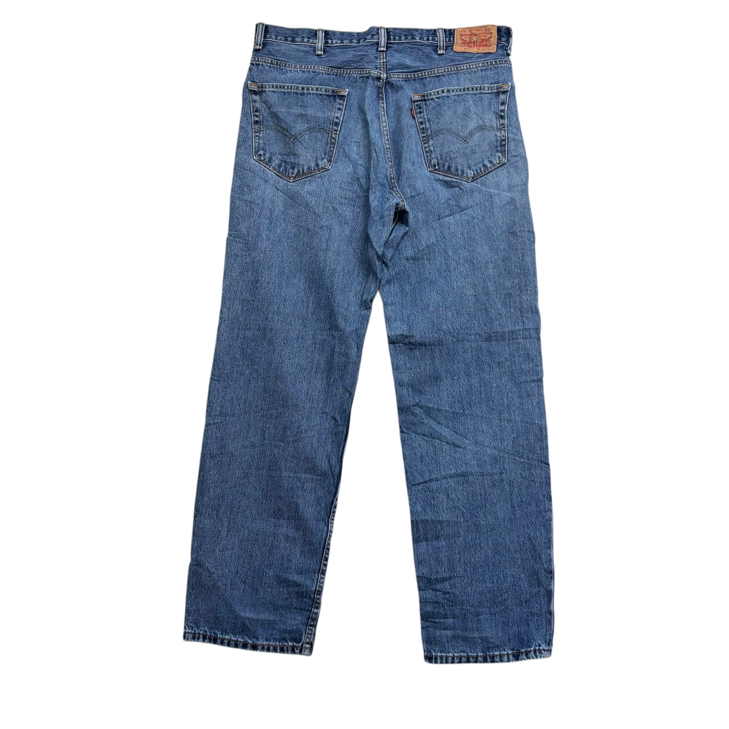 Levis 550 Jeans W38 L34 Mens Mid Blue Baggy Relaxed Straight Fit Denim