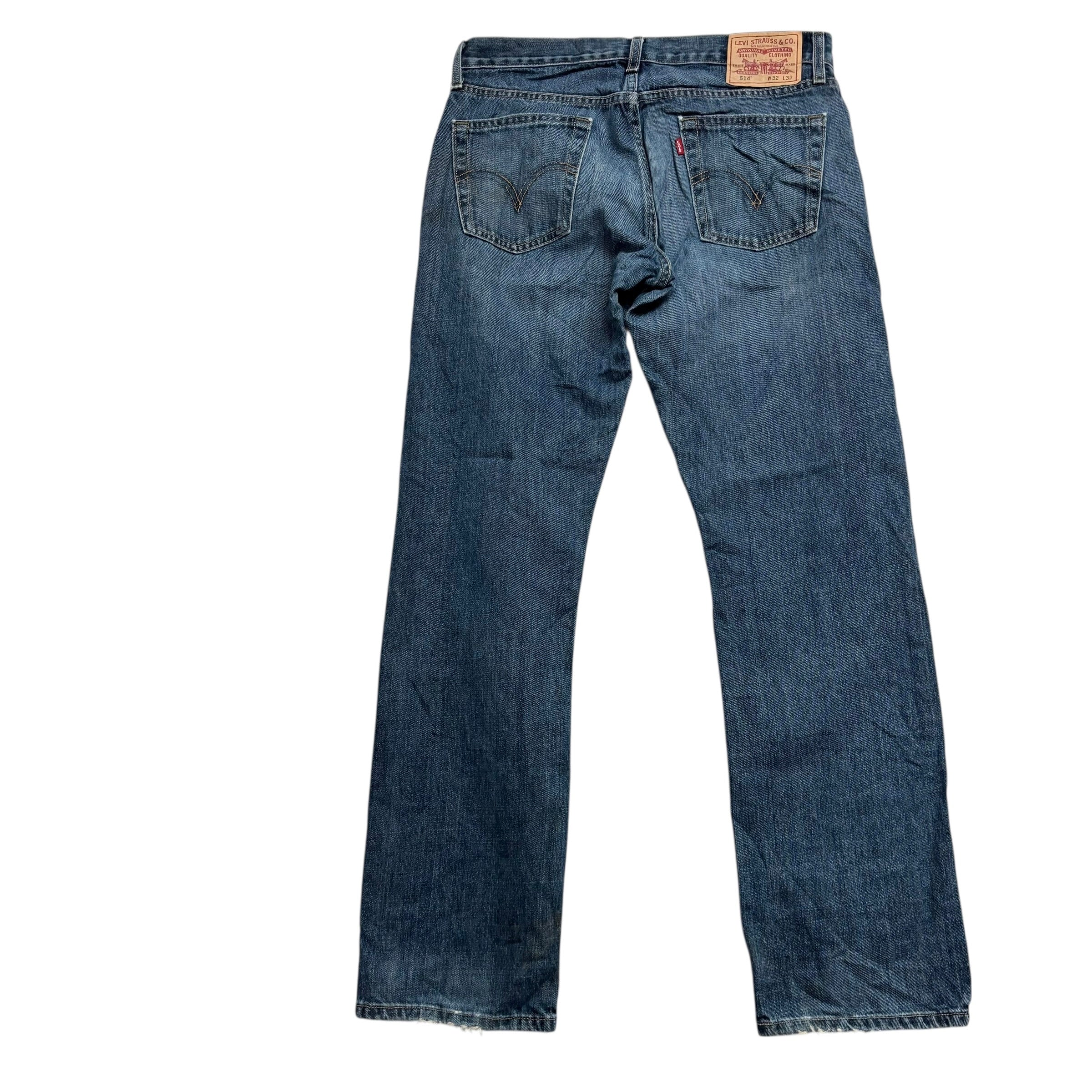 Levis 514 Jeans W32 L32 Mens Dark Blue Regular Straight Fit Vintage Denim