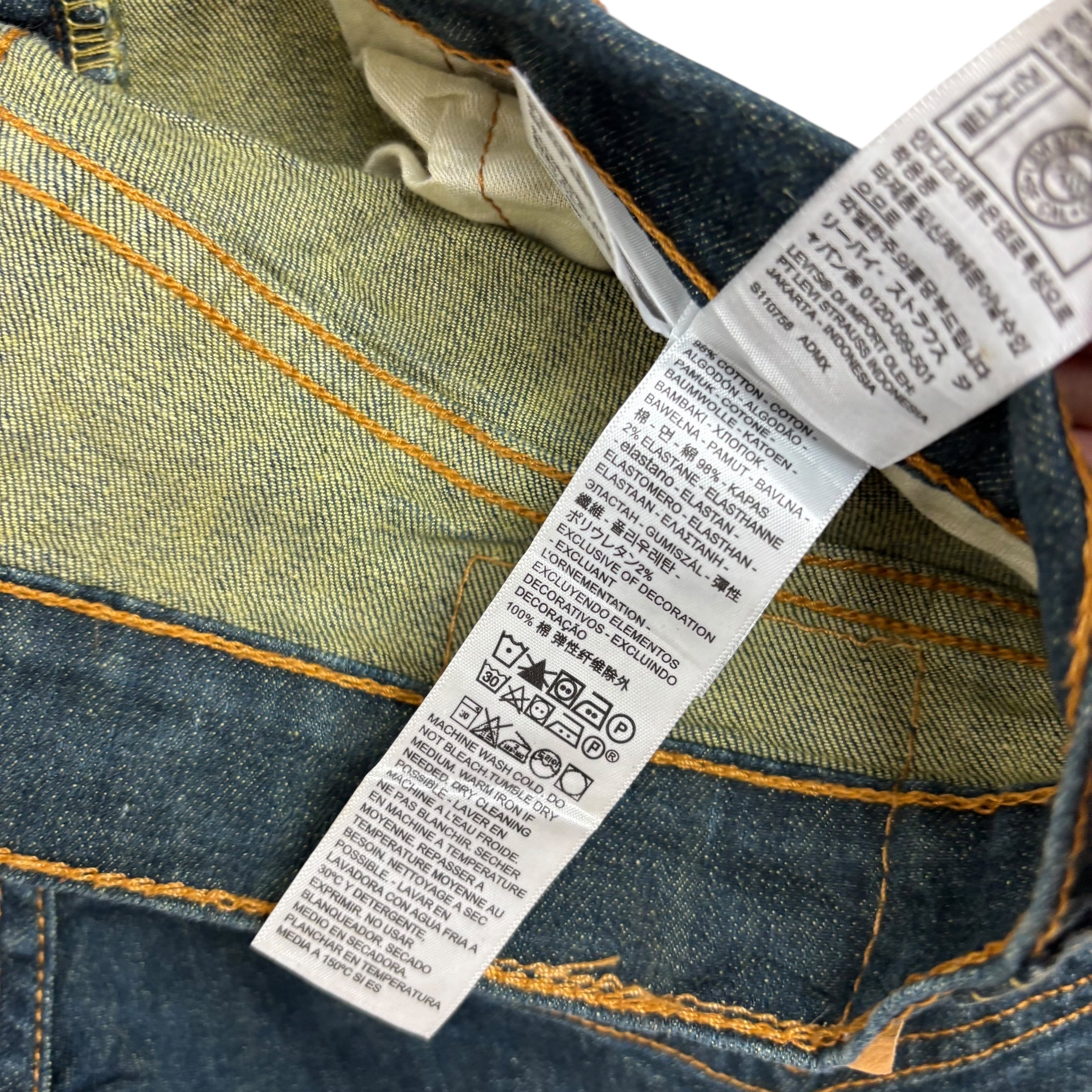 Levis 511 Jeans W31 L32 Mens Dark Blue Slim Fit Stretch Denim (E)