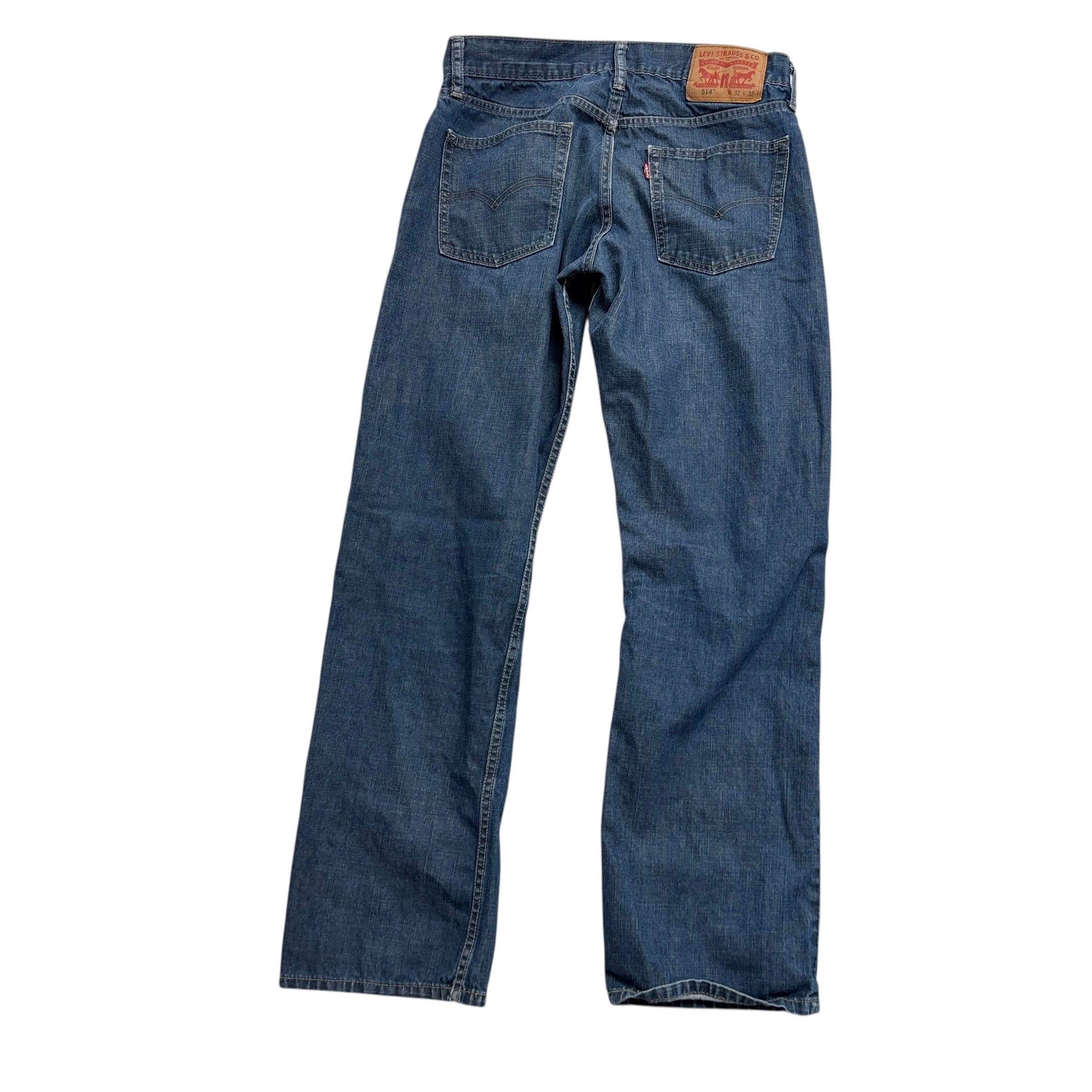 Levis 514 Jeans W30 L30 Mens Mid Blue Regular Straight Fit Vintage Denim (F)