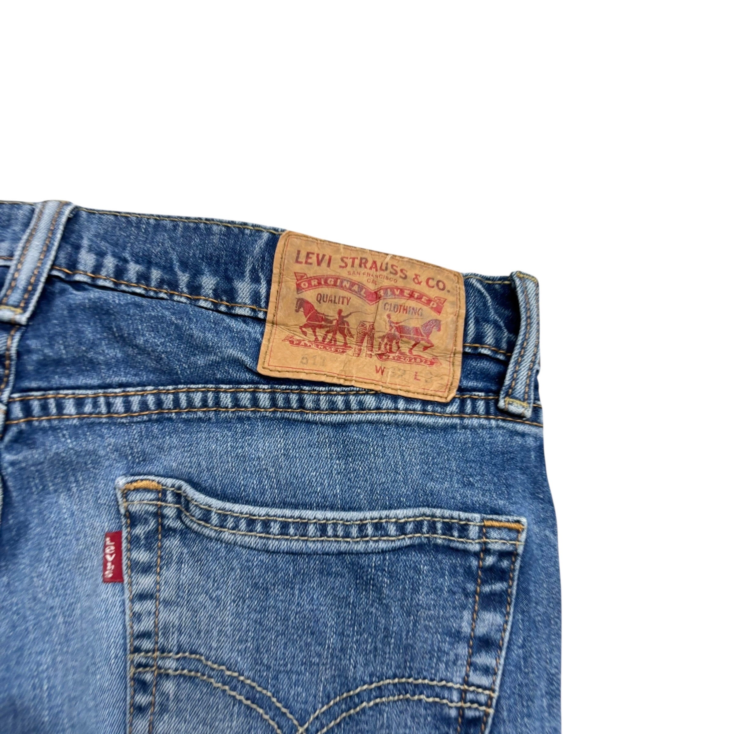 Levis 511 Jeans W30 L32 Mens Mid Blue Slim Fit Stretch Denim