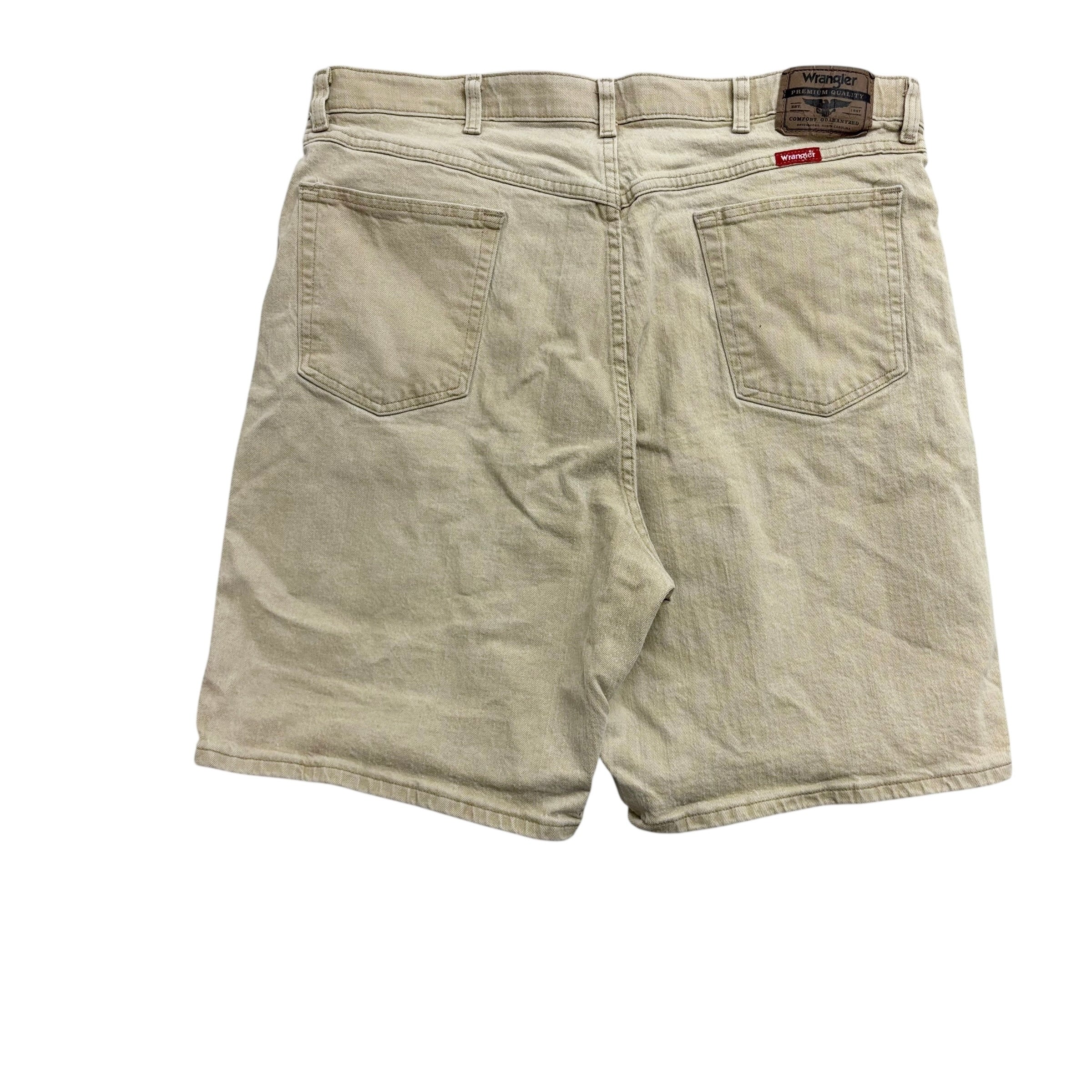Wrangler Jorts W38 Mens Denim Shorts Beige Regular Fit Stretch (E)