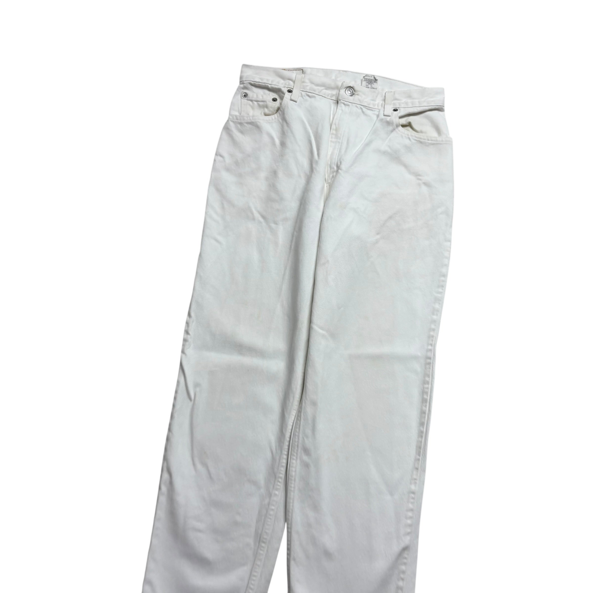 Levis 550 Jeans W30 L30 Womens White Relaxed Taper Mom Vintage Denim (F)