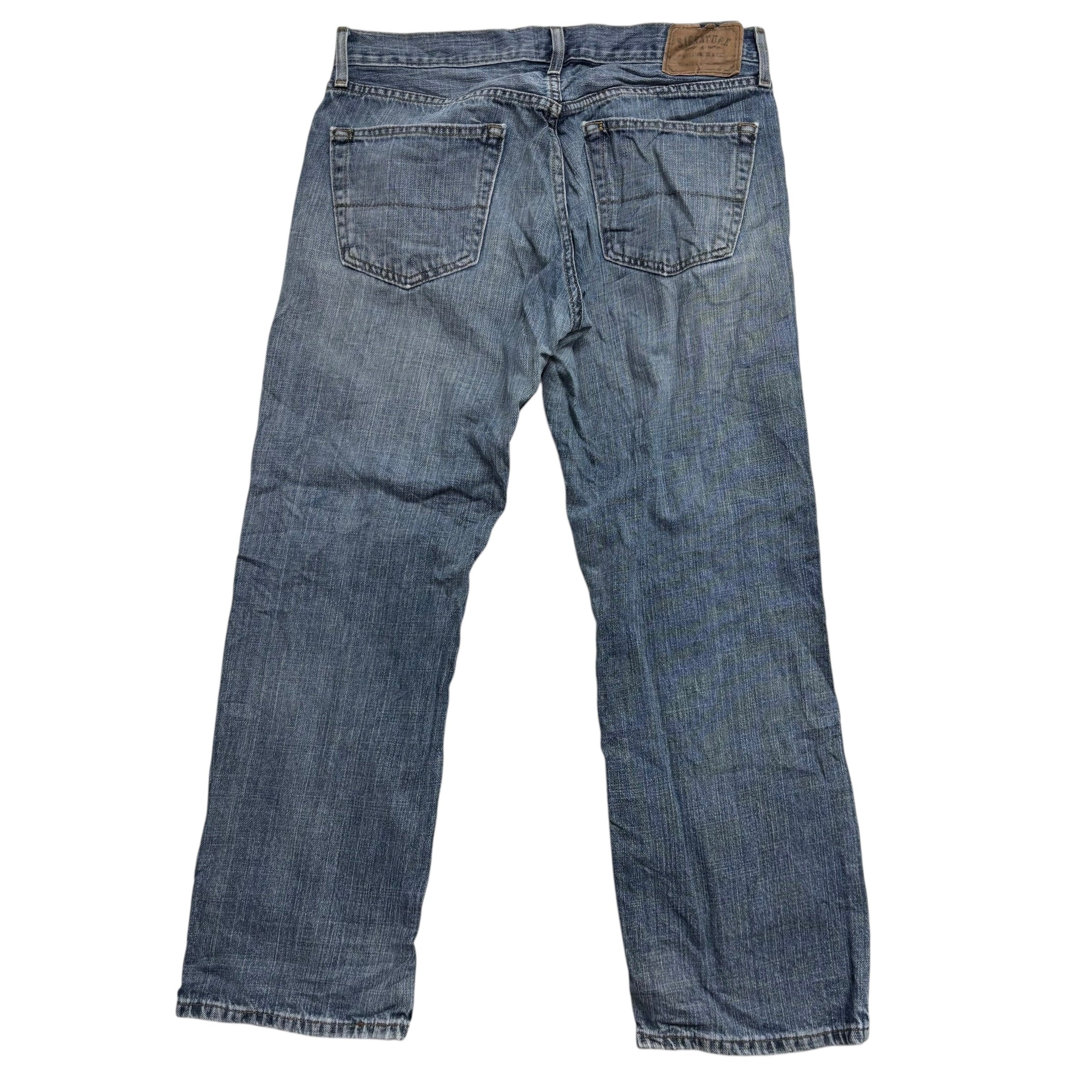 Levis Signature Jeans W34 L30 Mens Mid Blue Regular Straight Fit Vintage