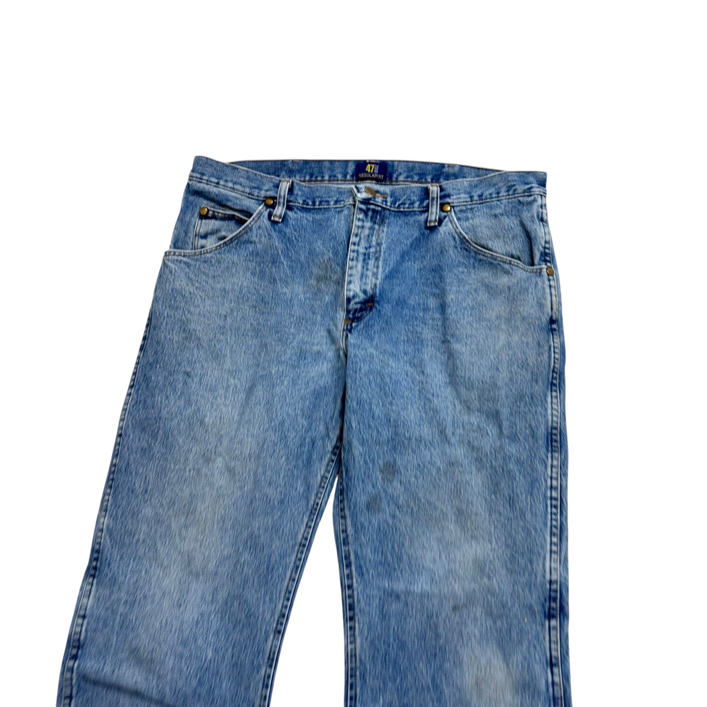 Wrangler Jeans Cowboy Cut W36 L29 Mens Light Blue 47MWZ Original Fit Denim (F)