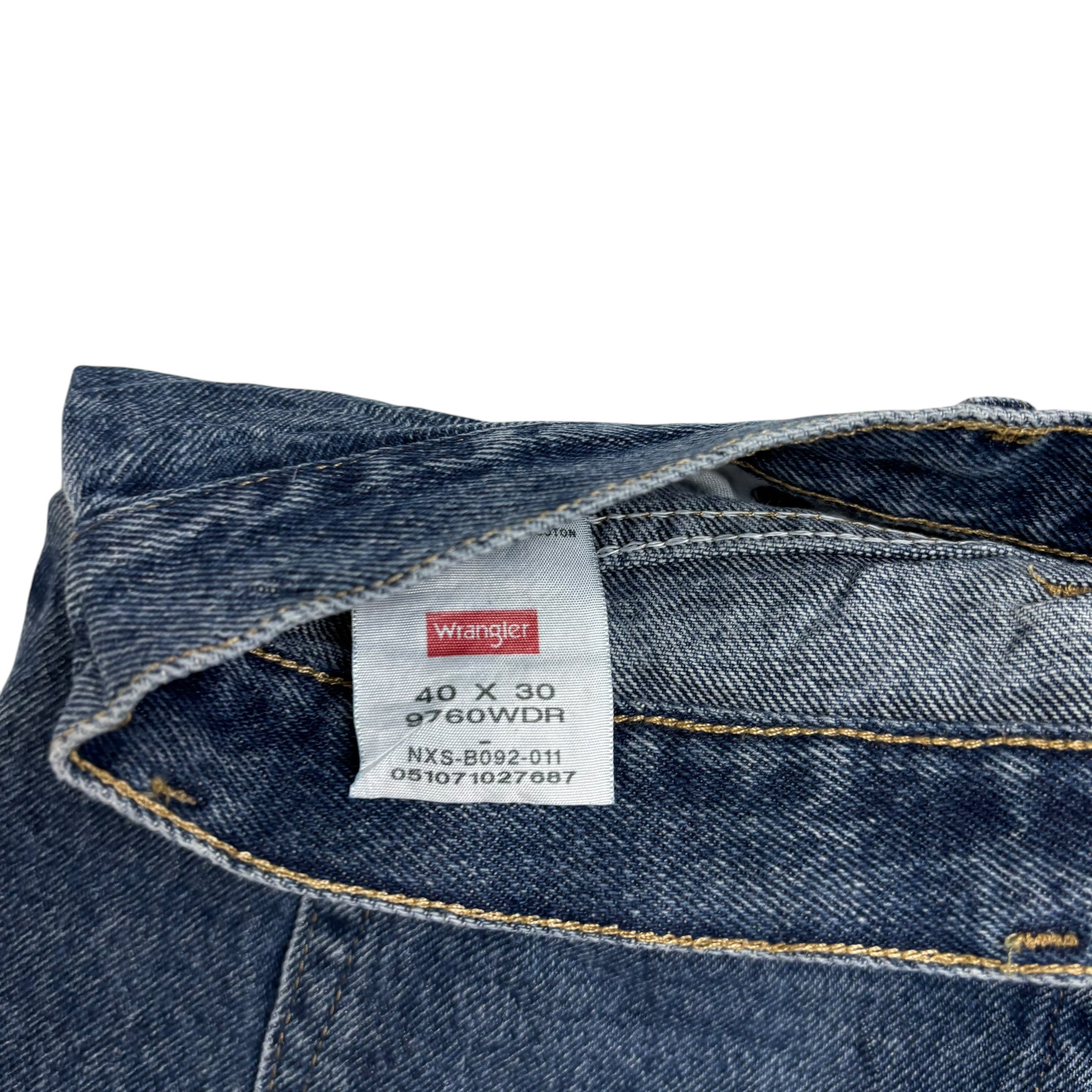 Wrangler Jeans W40 L30 Mens Mid Blue Baggy Relaxed Straight Fit Denim (E)