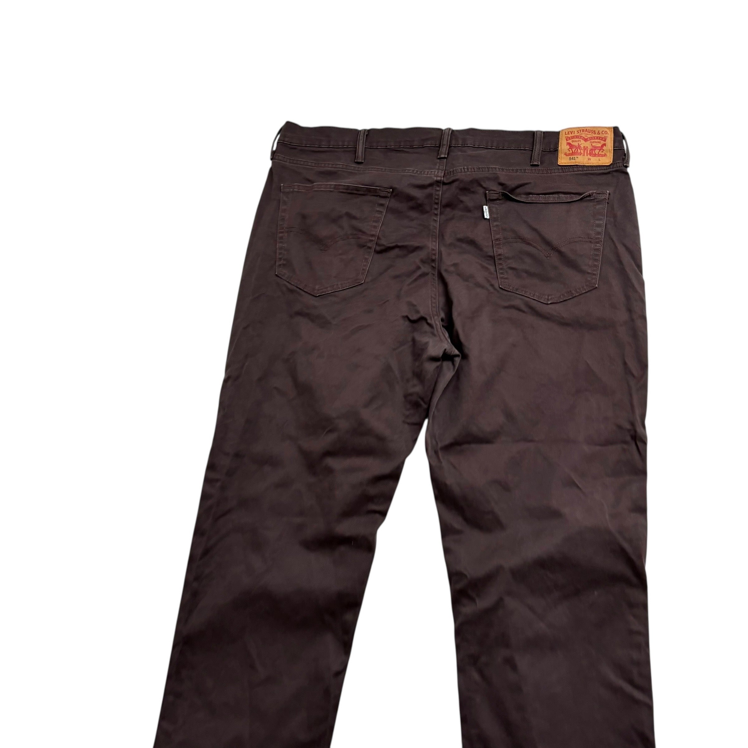 Levis 541 Trousers W42 L36 Mens Purple Athletic Tapered Fit Stretch Pants (E)