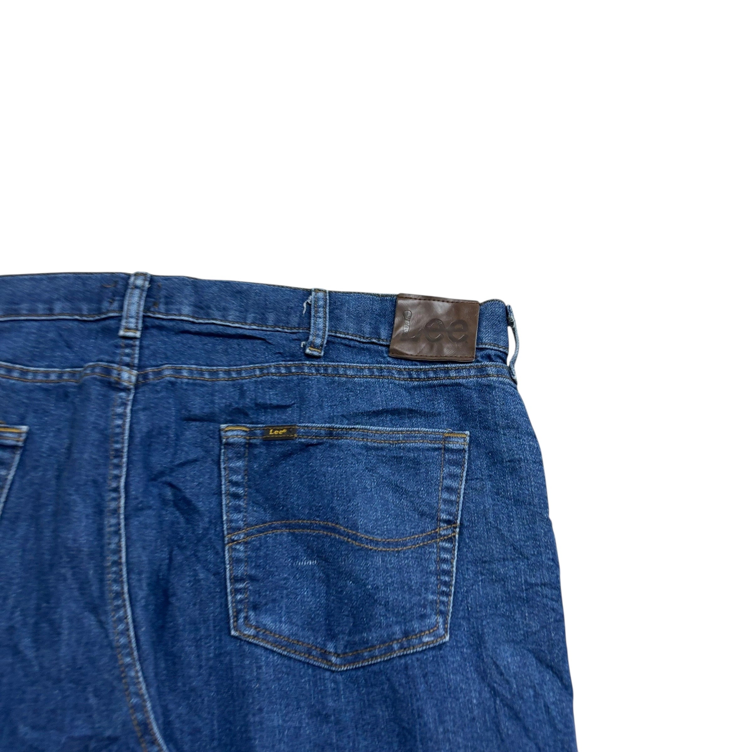 Lee Jeans W42 L30 Mens Mid Blue Regular Straight Fit Denim