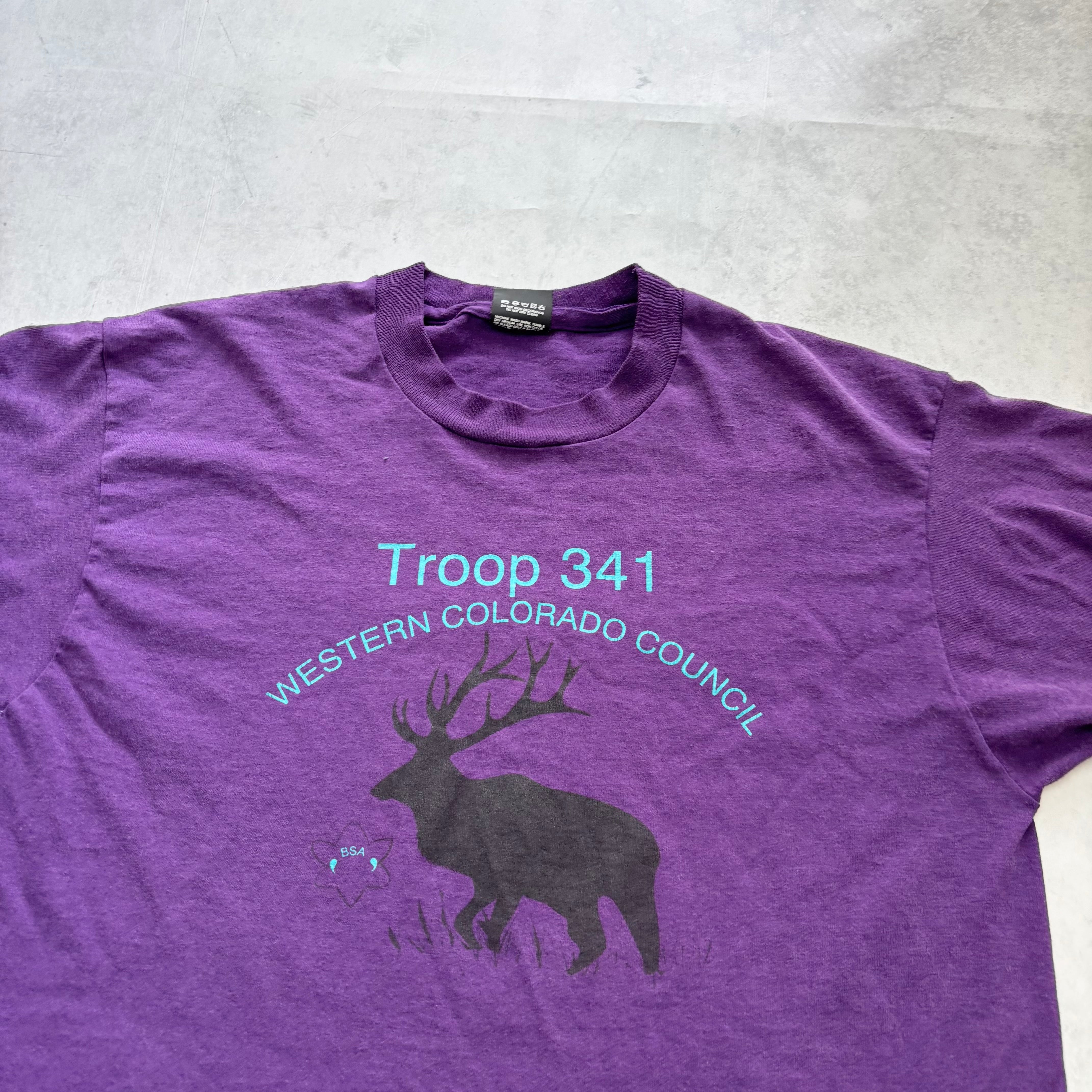 Vintage T Shirt Mens Large Purple Single Stitch Graphic Print 90s USA (E)