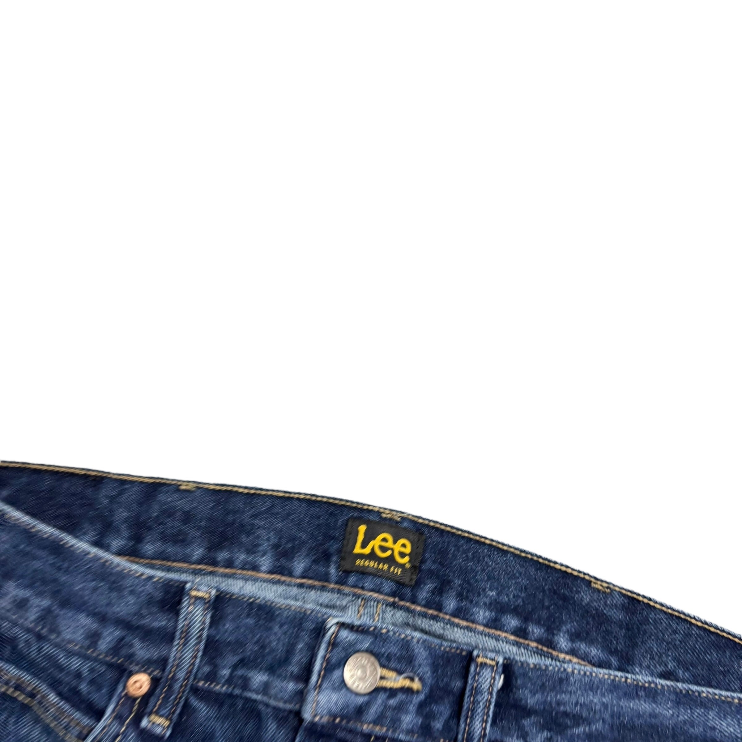 Lee Jeans W36 L30 Mens Dark Blue Regular Straight Fit Denim