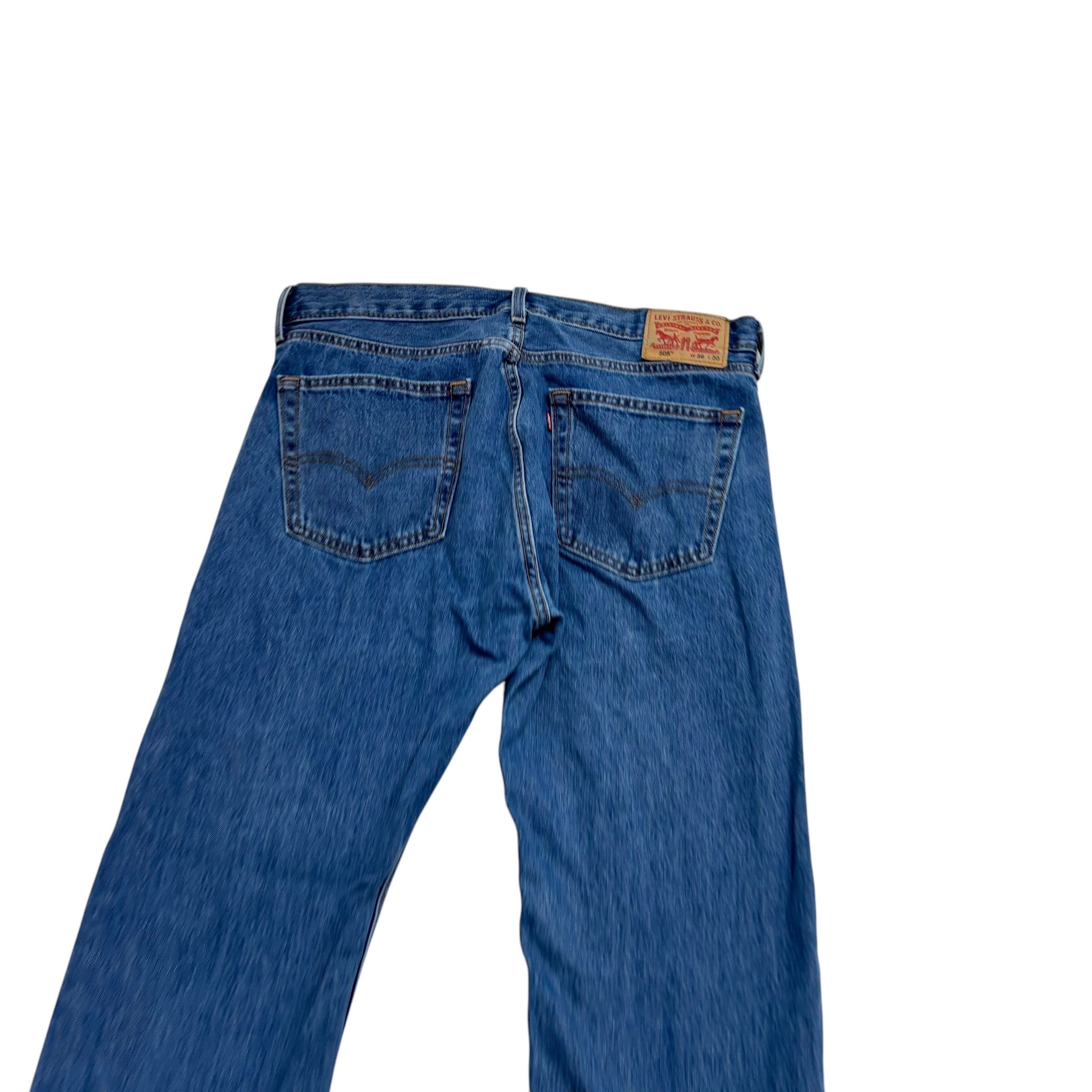 Levis 505 Jeans W36 L30 Mens Mid Blue Regular Straight Fit Denim