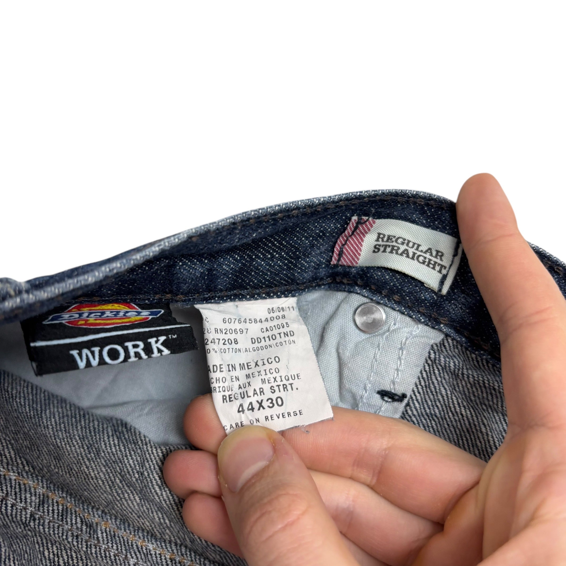 Dickies Jeans W46 L30 Mens Dark Blue Regular Straight Fit Denim (E)