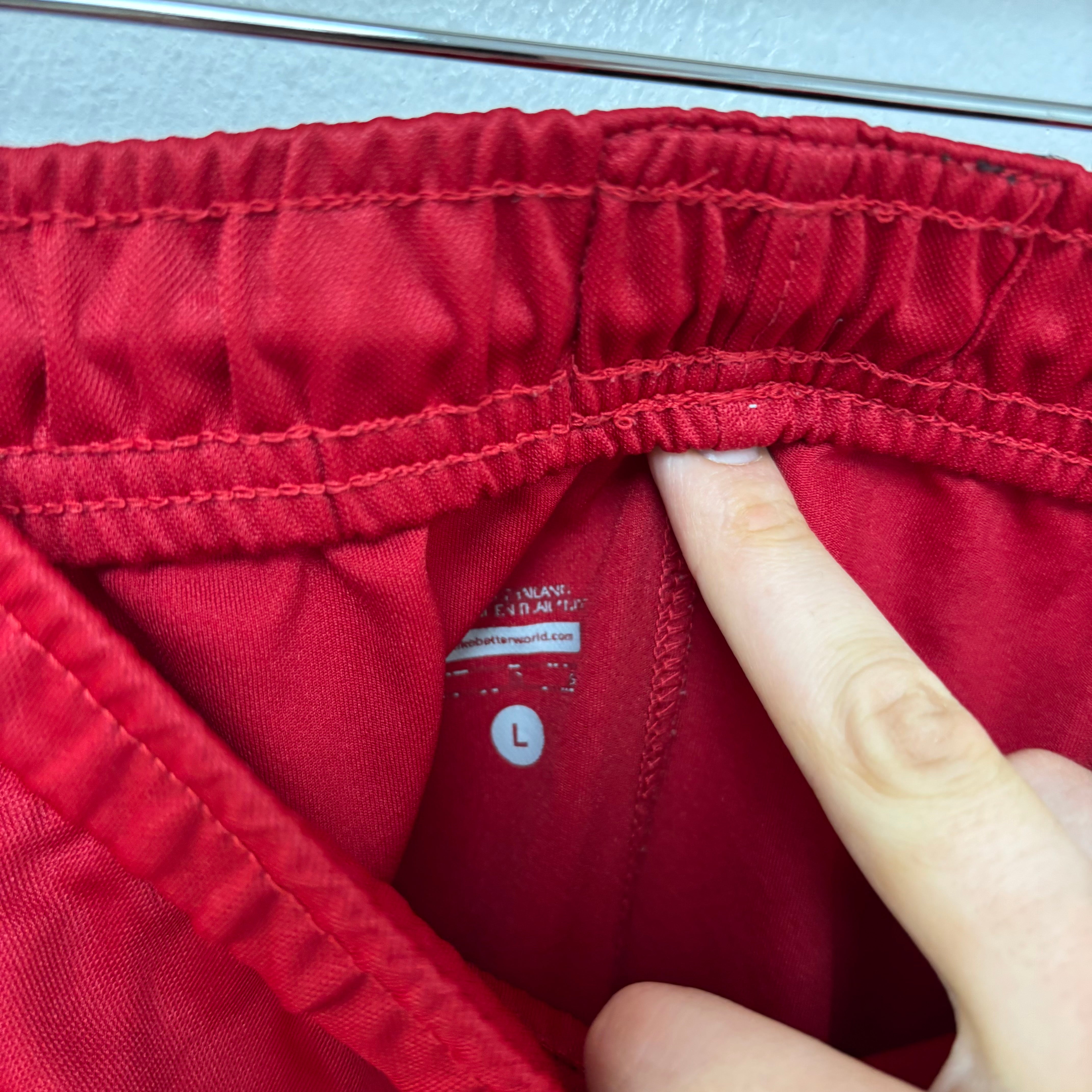 Nike Shorts Mens Large Red Basketball Running Sports Gym Athletic Pockets (E)