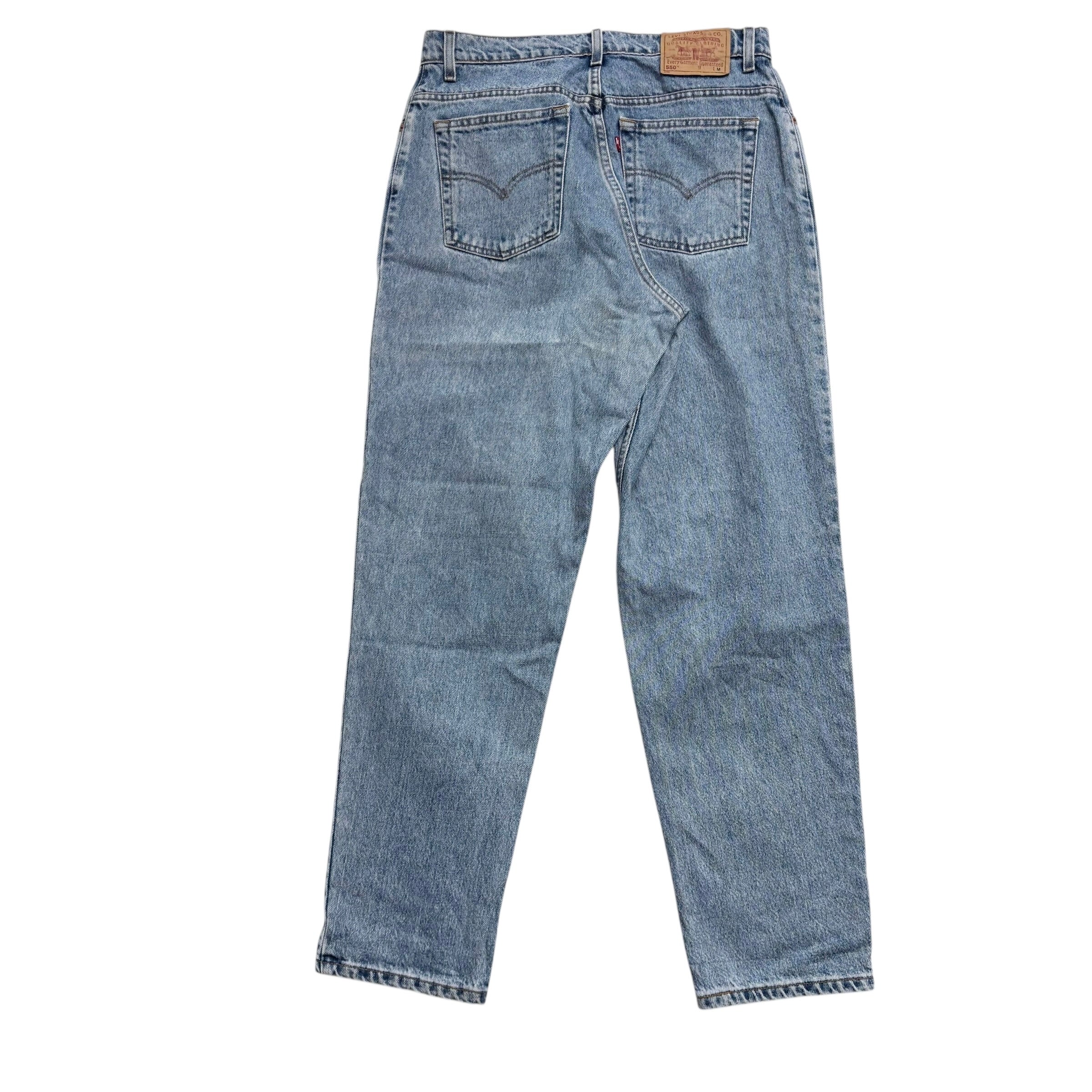 Levis 550 Jeans W32 L32 Womens Light Blue Relaxed Taper Mom Vintage Denim (E)