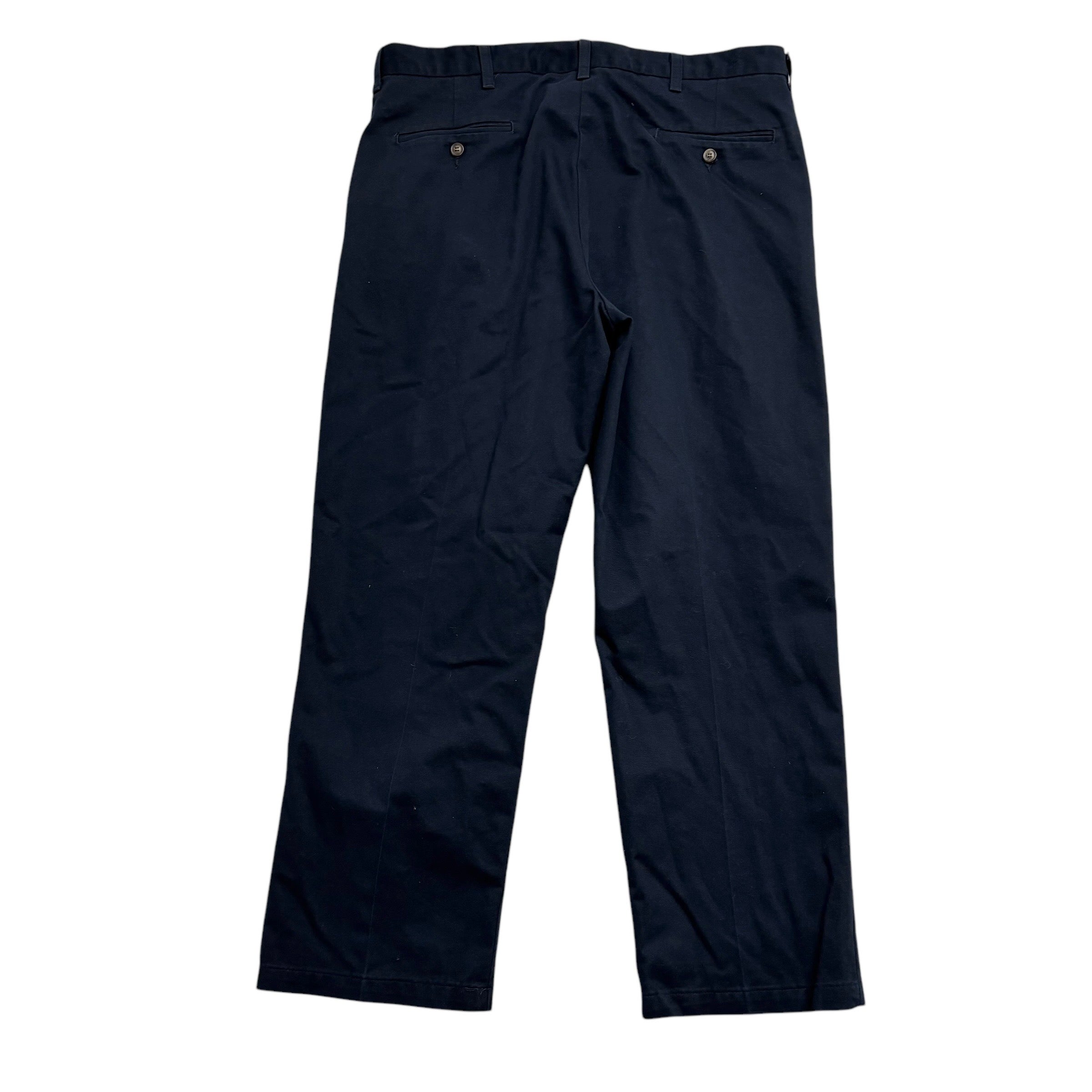 Lee Pleated Trousers W38 L29 Mens Navy Blue Relaxed Fit Pants (E)