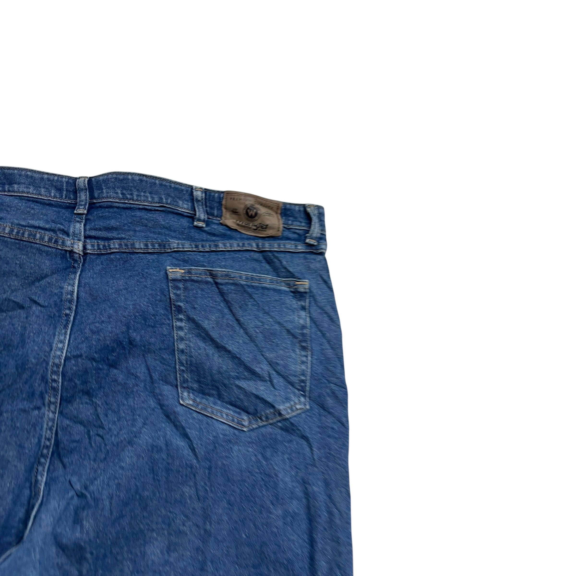 Wrangler Jeans W44 L30 Mens Mid Blue Relaxed Straight Fit Stretch Denim (E)