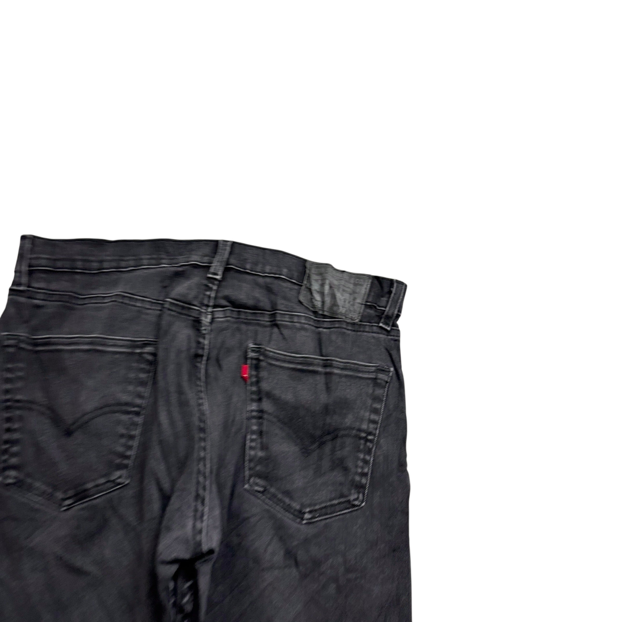 Levis 502 Jeans W33 L30 Mens Black Regular Tapered Fit Stretch Denim