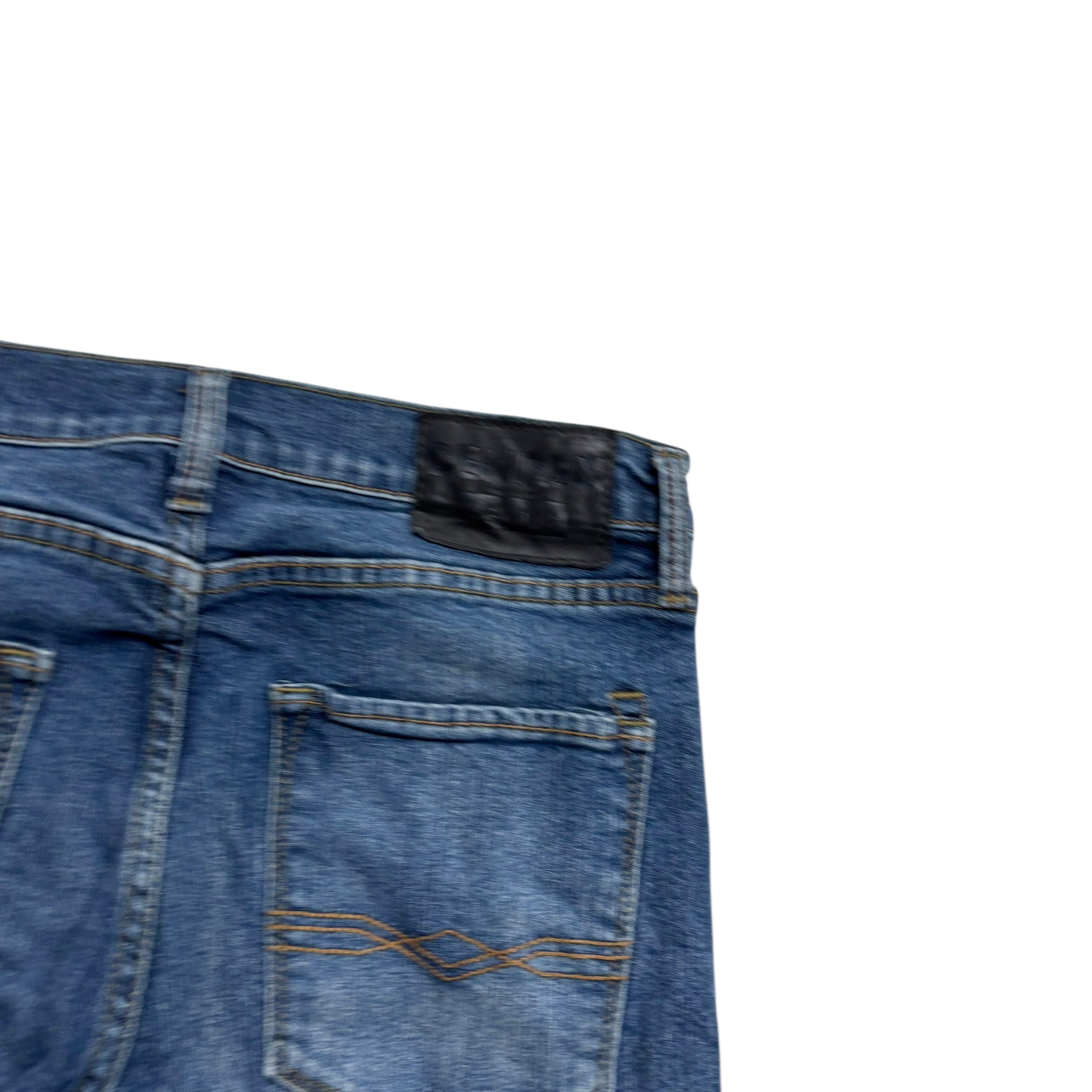 Levis Denizen Jeans W32 L31 Mens Mid Blue Slim Straight Fit Stretch (F)