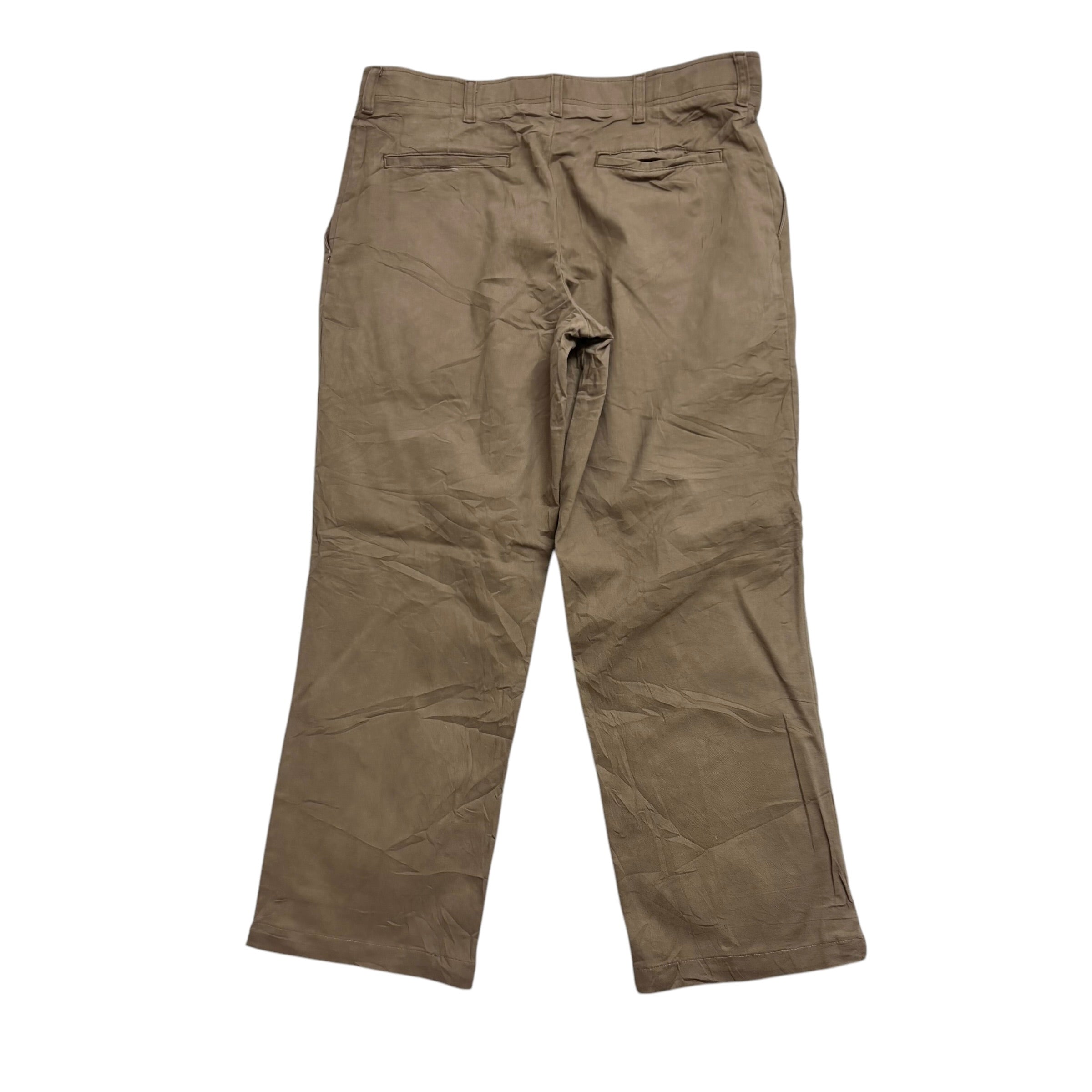 Wrangler Trousers W34 L28 Mens Brown Relaxed Straight Fit Stretch Cotton Pants