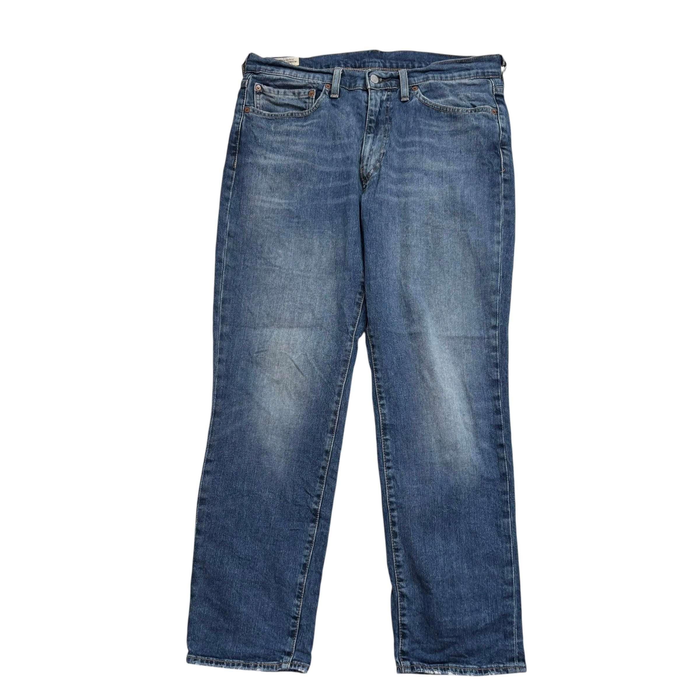 Levis 541 Jeans W34 L30 Mens Mid Blue Athletic Tapered Fit Stretch Denim (E)