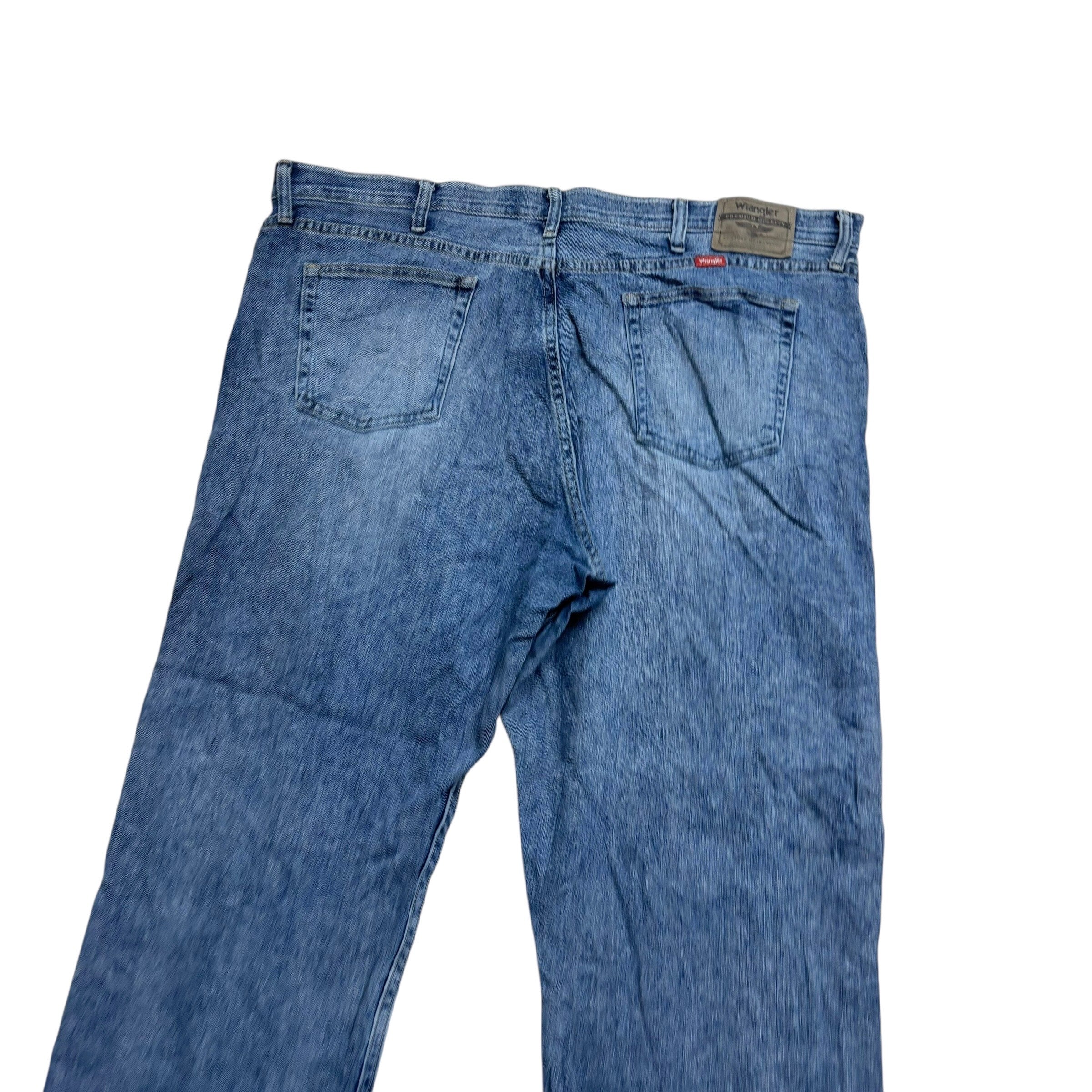 Wrangler Jeans W42 L30 Mens Mid Blue Relaxed Straight Fit Stretch Denim (E)