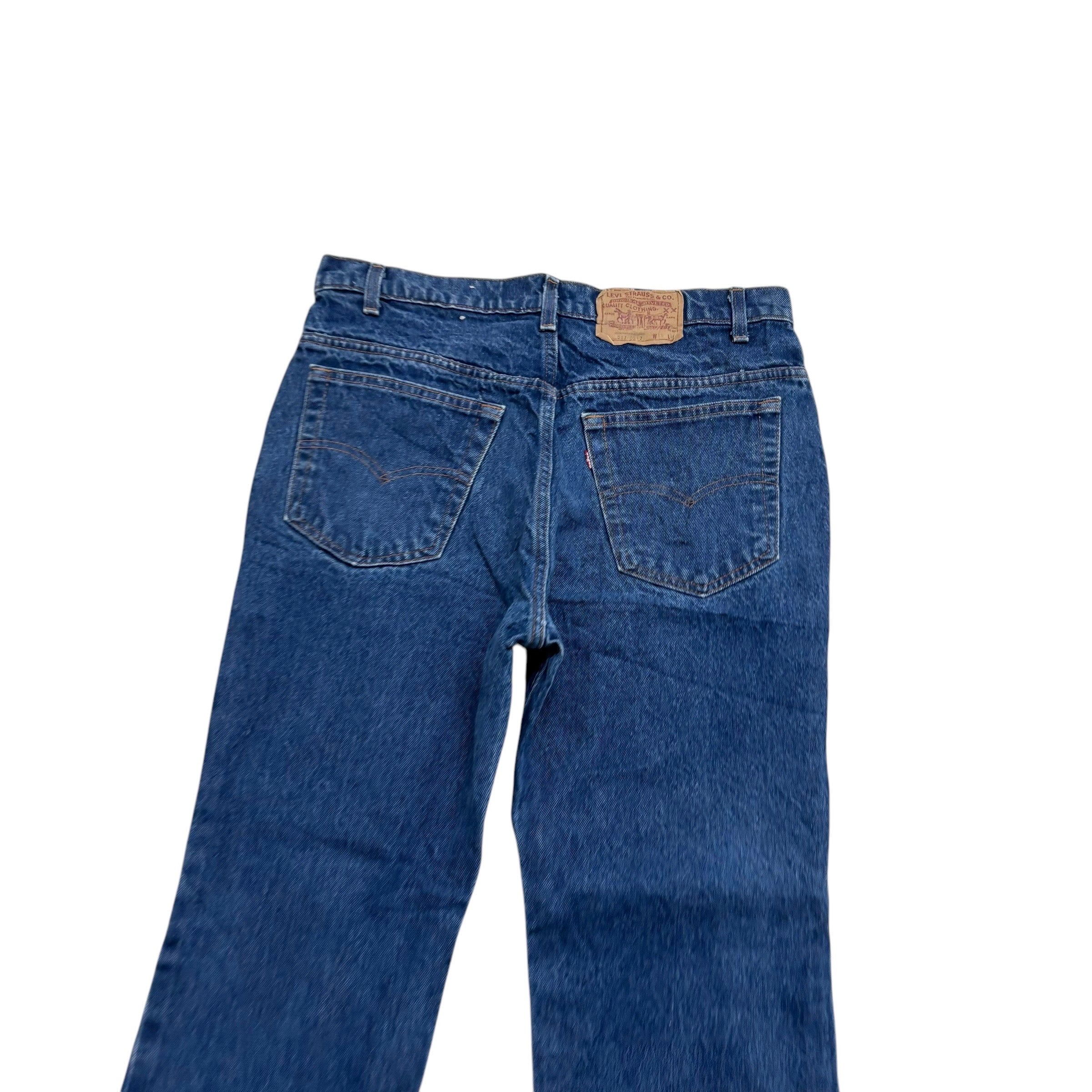 Levis 517 Jeans W34 L30 Mens Mid Blue Regular Bootcut USA Made Vintage 80s (E)
