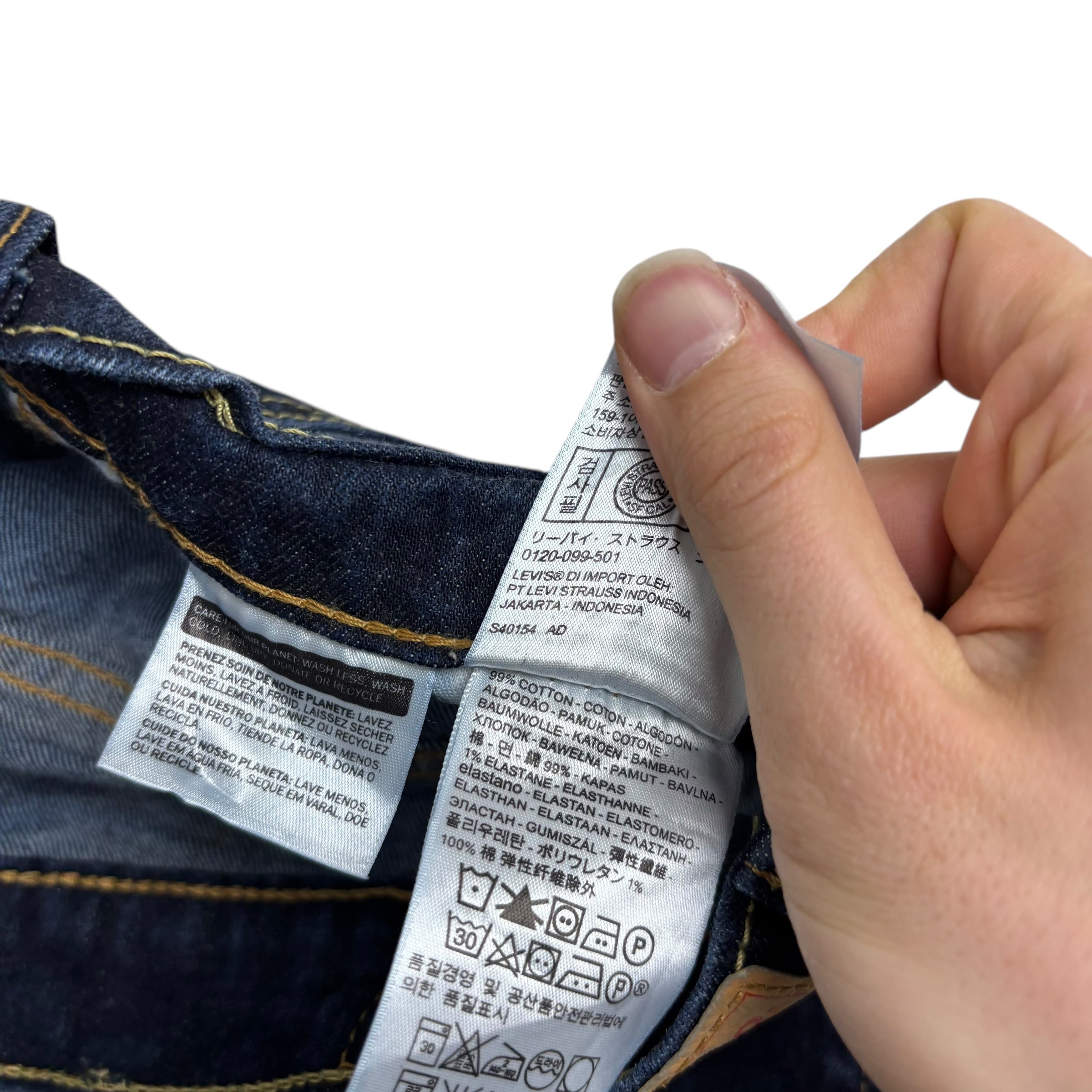 Levis 550 Jeans W42 L30 Mens Dark Blue Relaxed Straight Fit Stretch Denim (E)